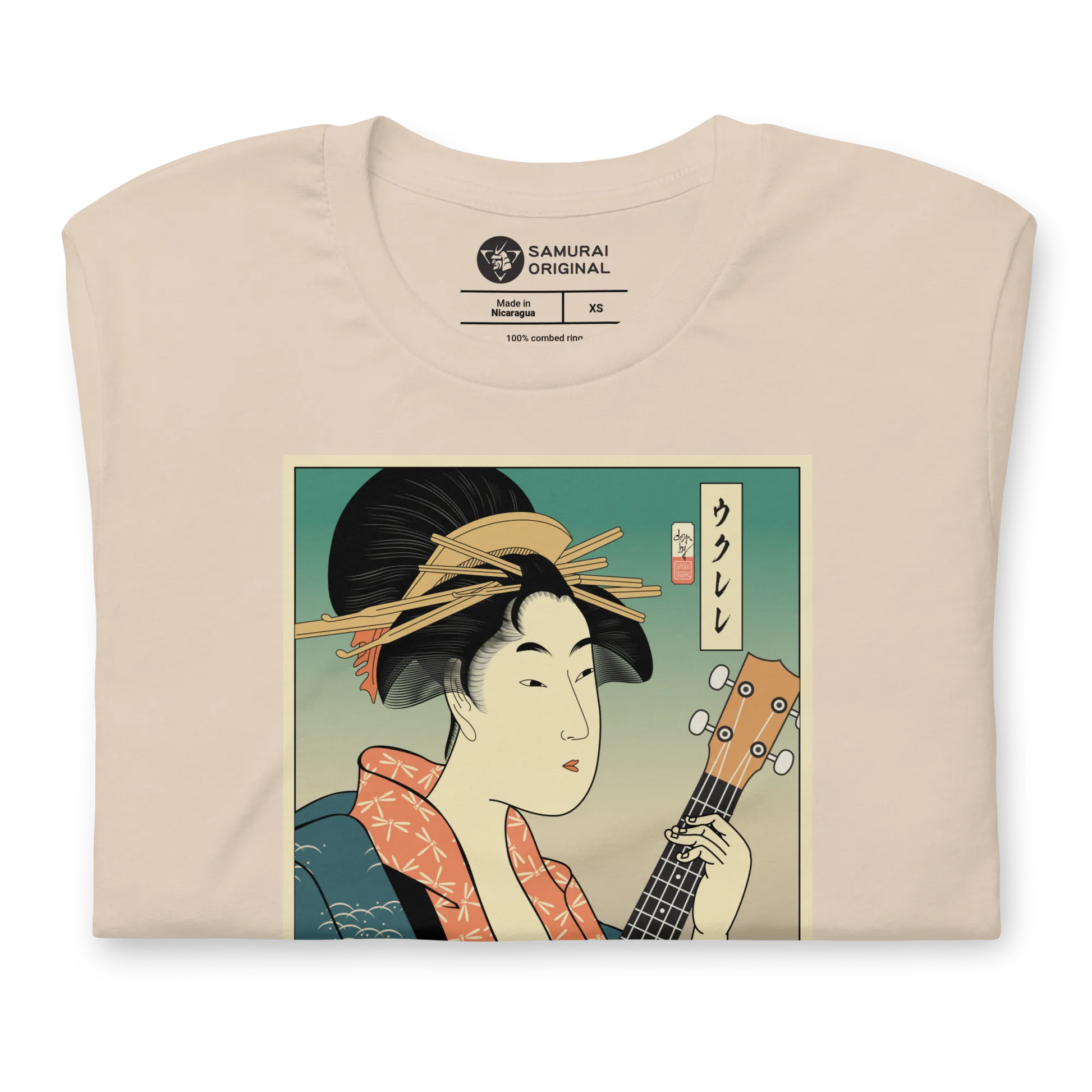 Geisha Ukulele Player String Instrument Japanese Ukiyo-e Unisex T-Shirt -