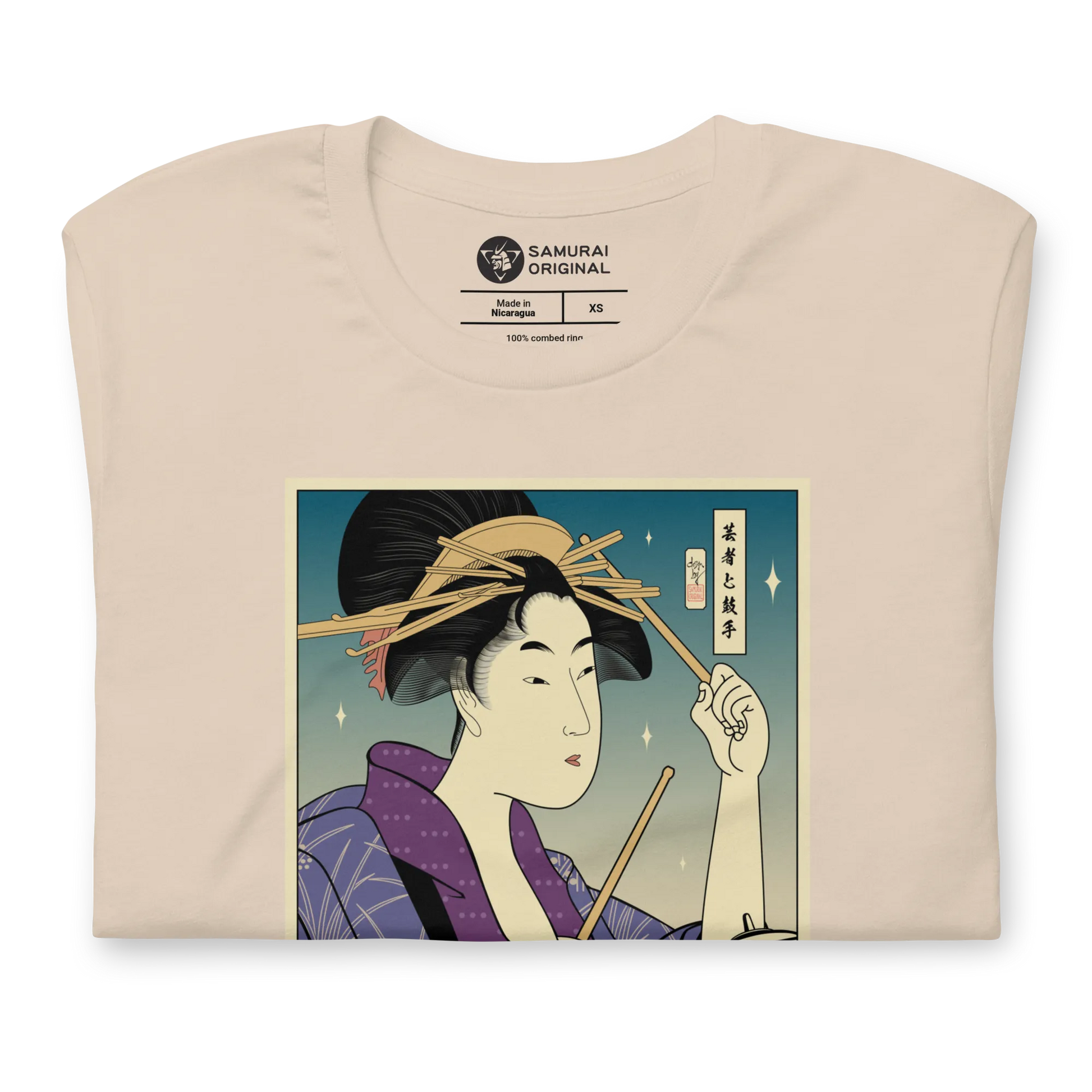 Geisha Drummer Percussion Music Japanese Ukiyo-e Unisex T-Shirt -