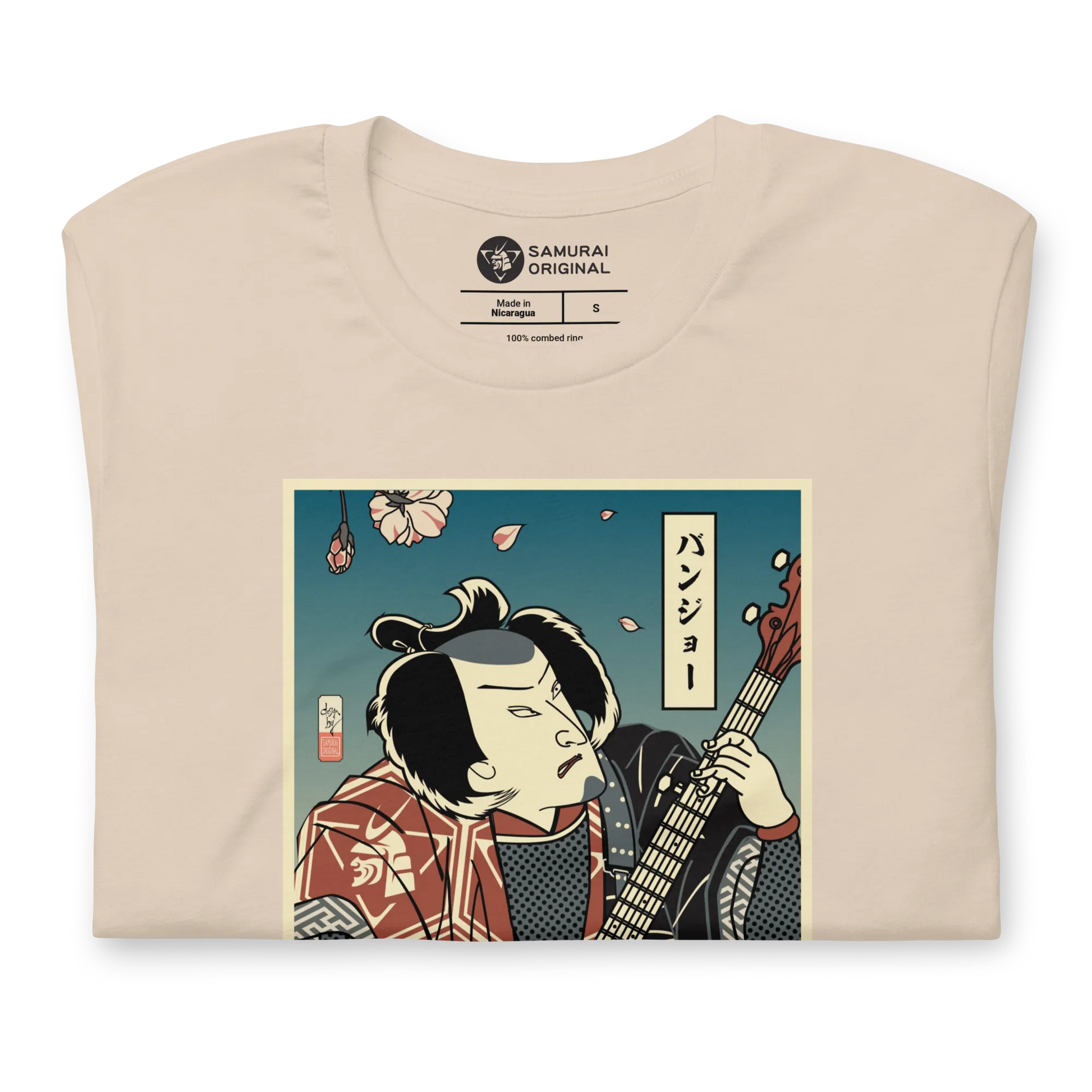 Samurai Banjo Player Music Ukiyo-e Unisex T-Shirt - Samurai Original