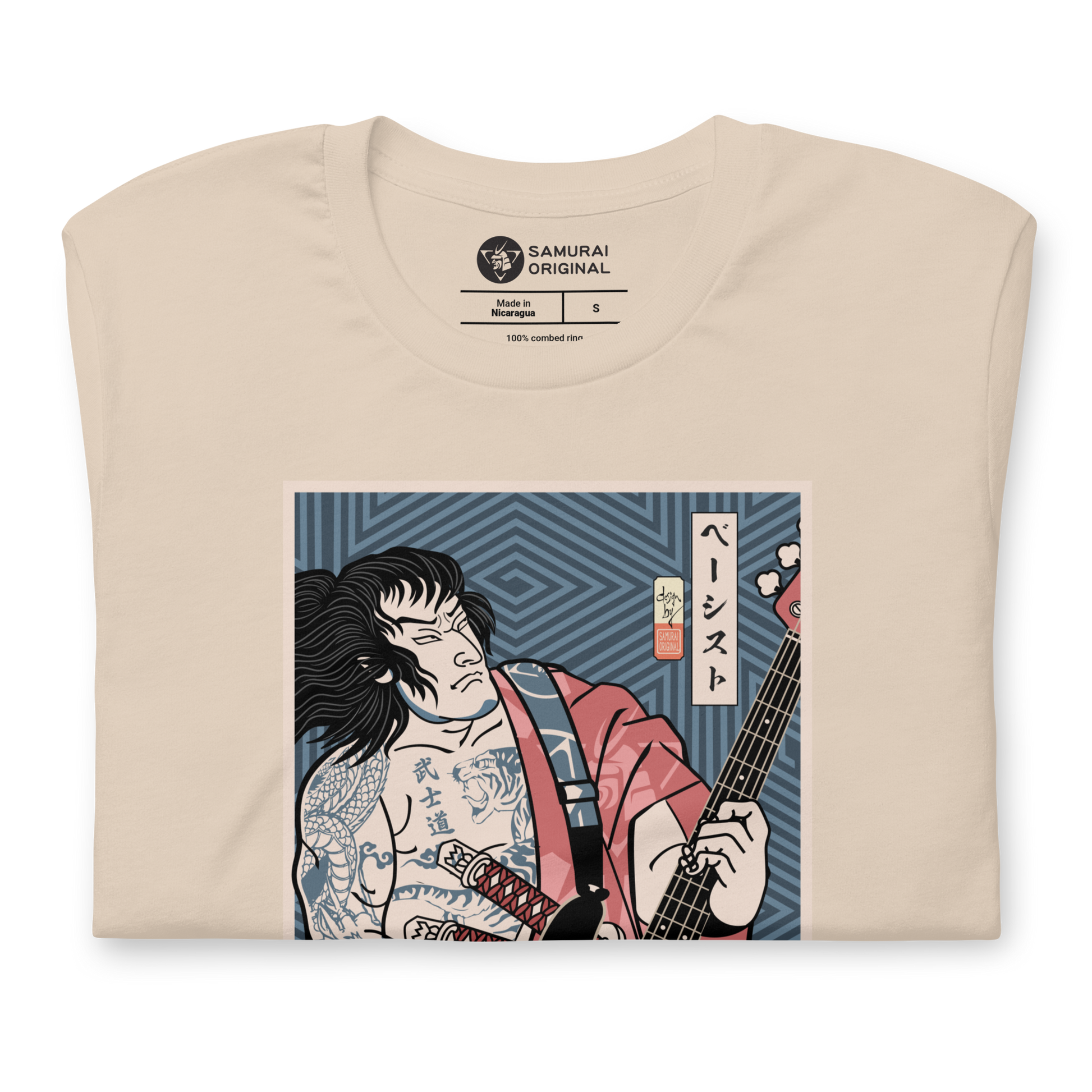 Samurai Bassist Player 5 Music Ukiyo-e Unisex T-Shirt - Samurai Original