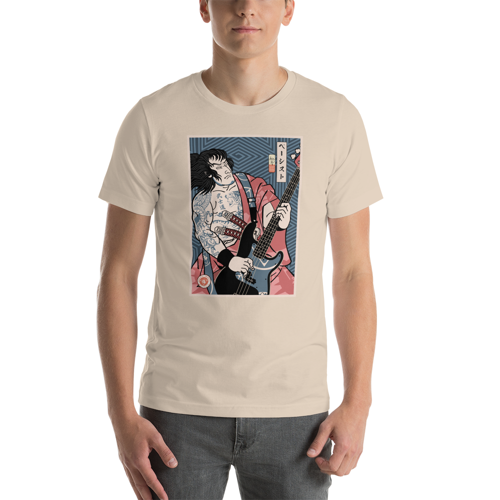 Samurai Bassist Player 5 Music Ukiyo-e Unisex T-Shirt - Samurai Original