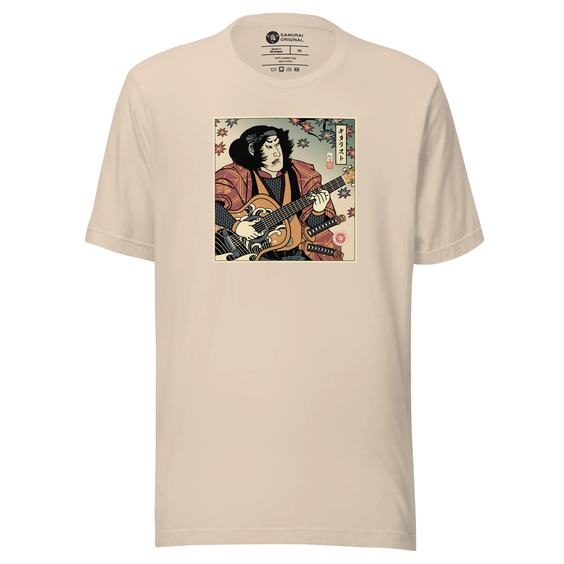 Samurai Guitar Player 3 Music Ukiyo-e Unisex T-Shirt - Soft Cream / XS