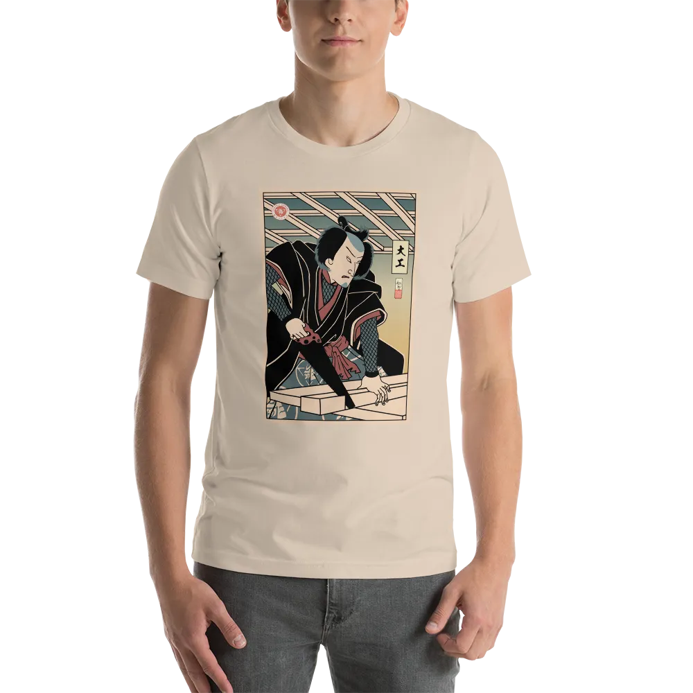 Samurai Carpenter 2 Wood Artisan Ukiyo-e Unisex T-Shirt - Samurai Original