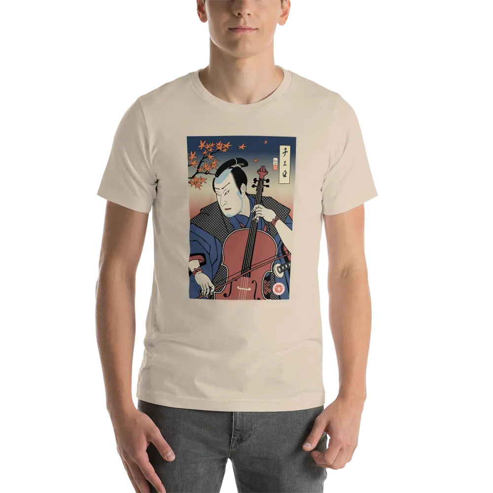 Samurai Cello Player Music Ukiyo-e Unisex T-Shirt - Samurai Original