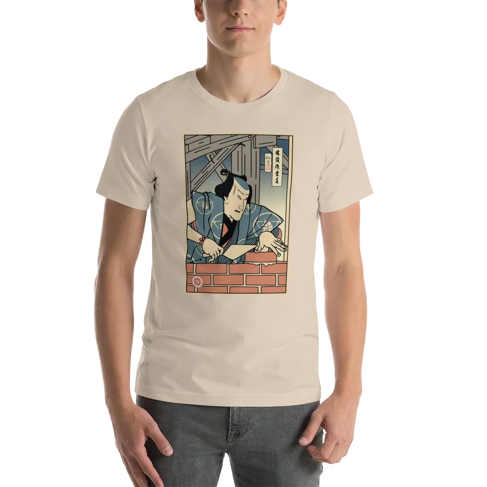 Samurai Builder Construction Worker Ukiyo-e Unisex T-Shirt - Samurai Original