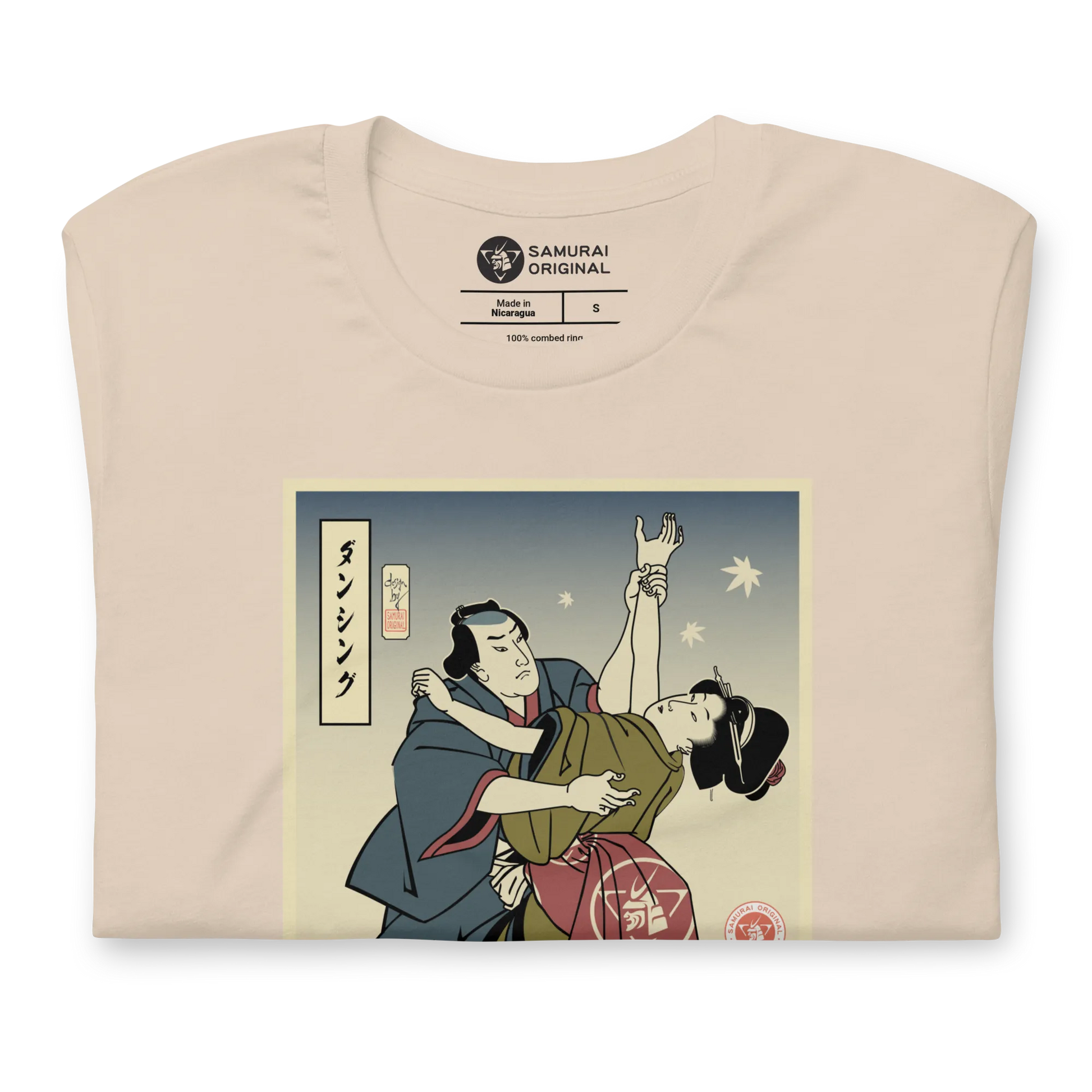 Samurai & Geisha Dancing Japanese Ukiyo-e Unisex T-Shirt - Samurai Original