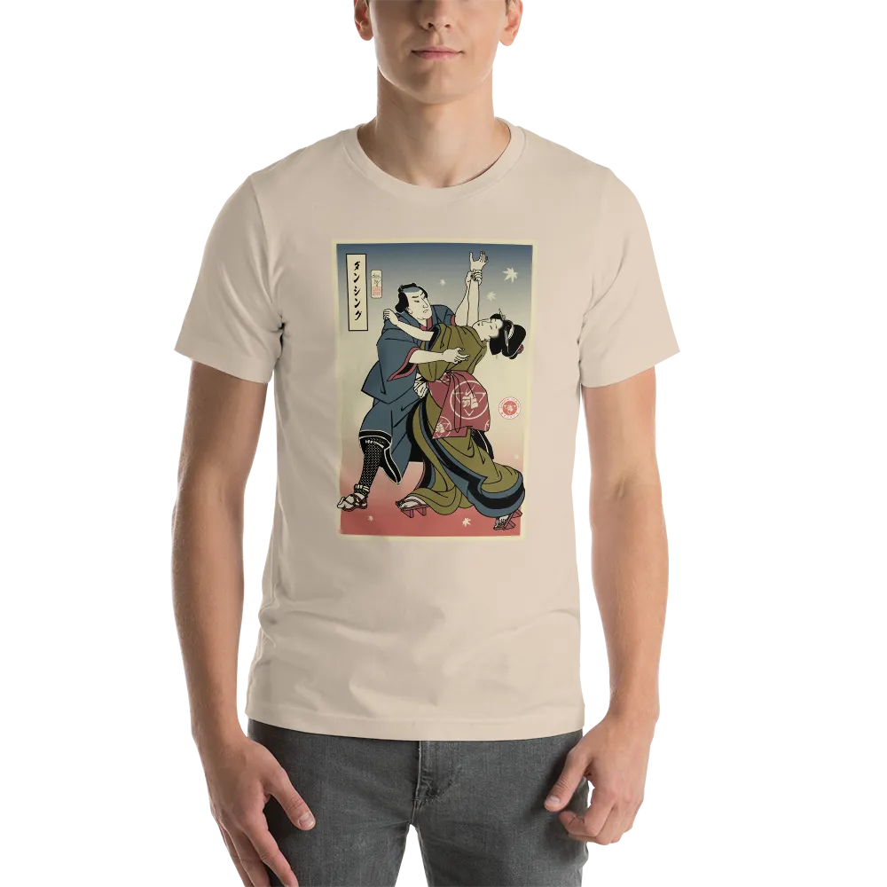 Samurai & Geisha Dancing Japanese Ukiyo-e Unisex T-Shirt - Samurai Original