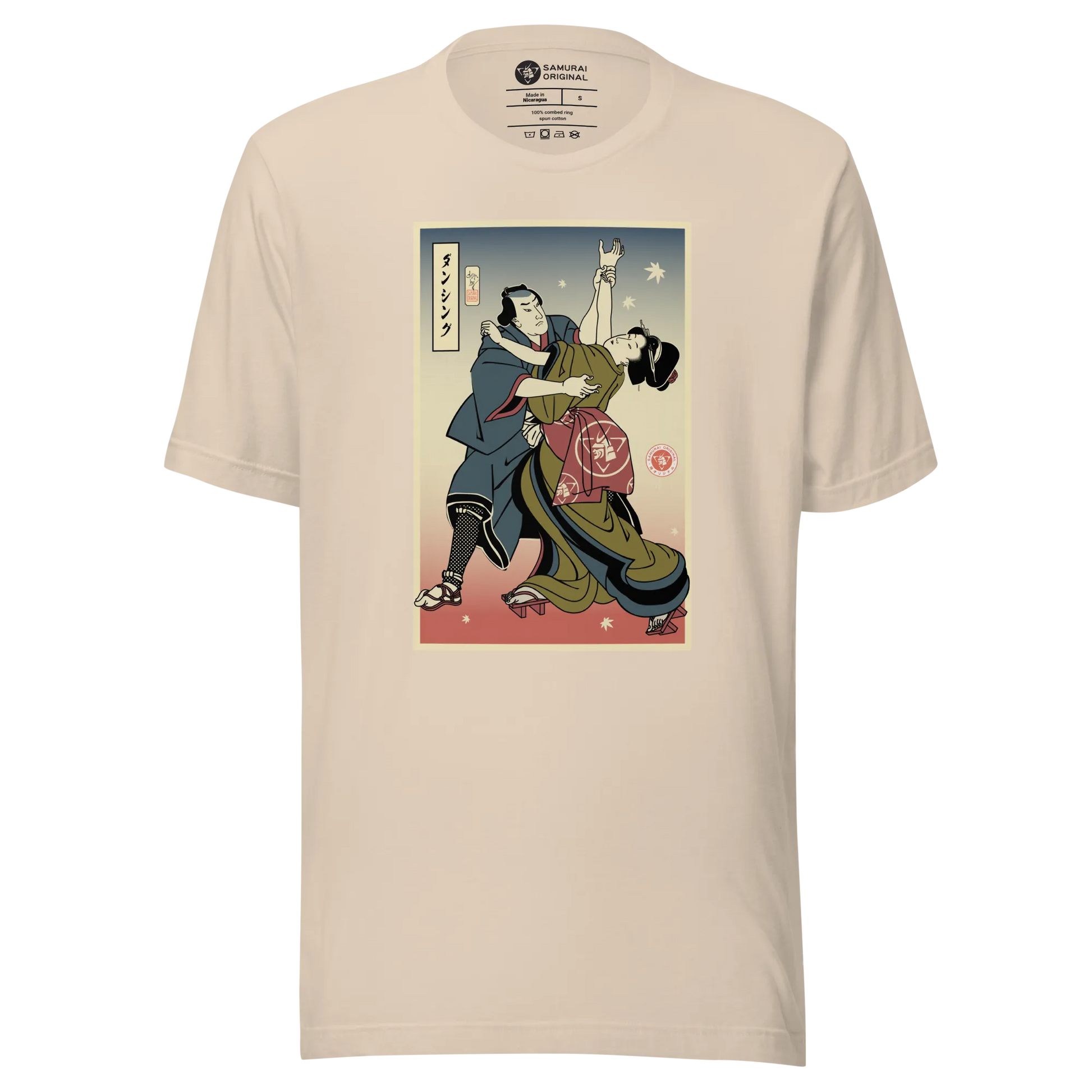 Samurai & Geisha Dancing Japanese Ukiyo-e Unisex T-Shirt - Samurai Original