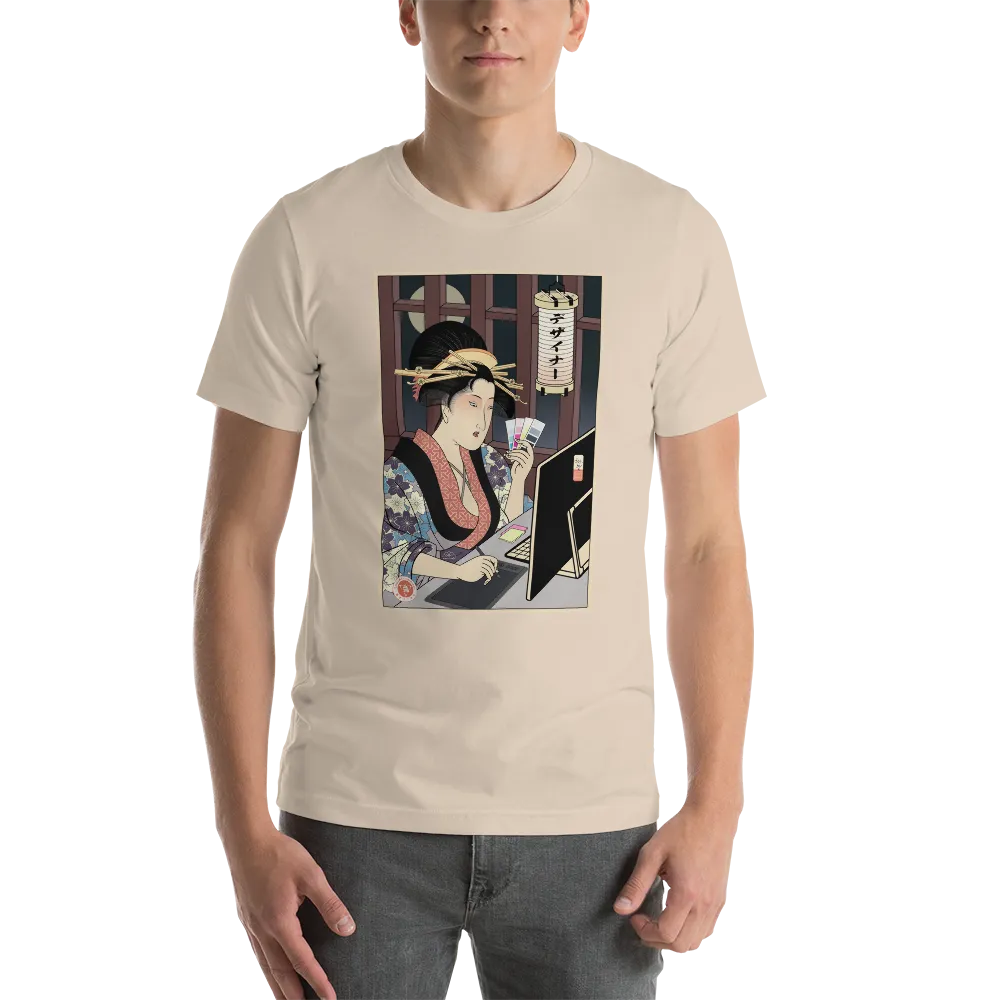 Geisha Design Japanese Ukiyo-e Unisex T-Shirt -