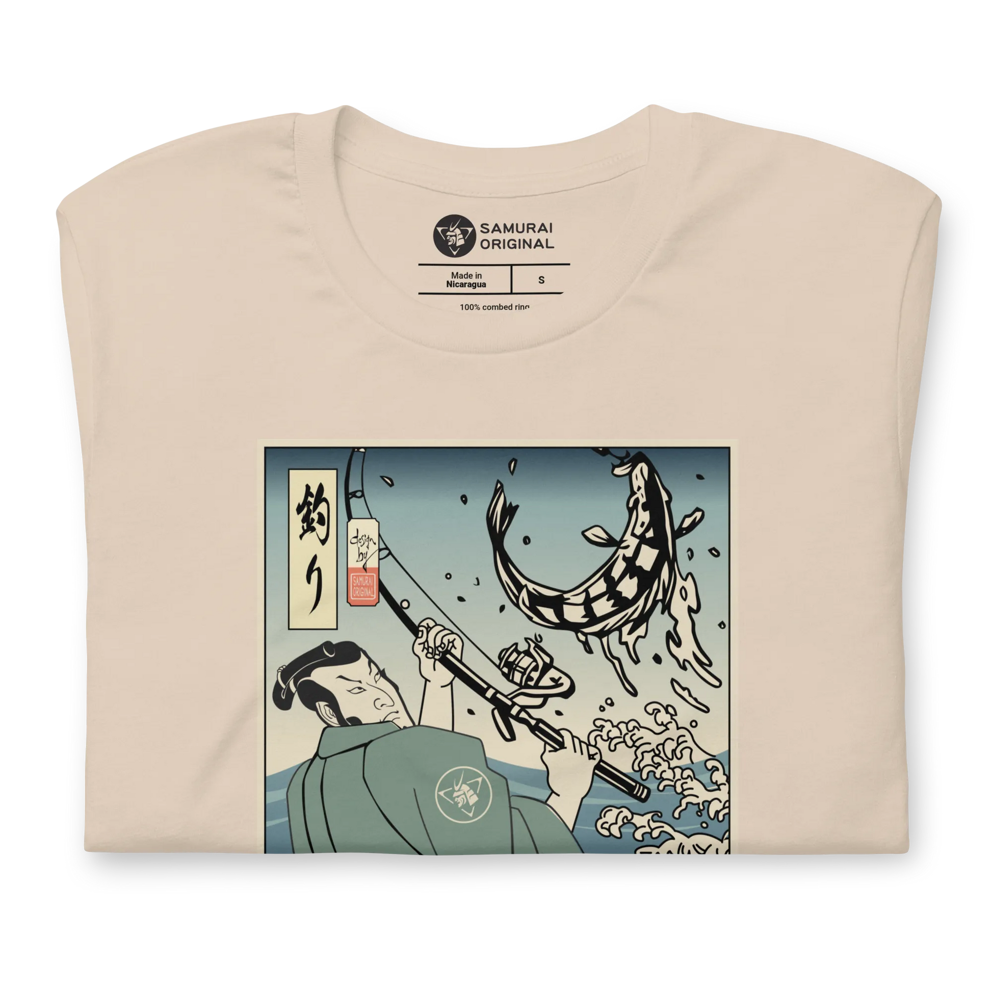 Samurai Fishing 3 Ukiyo-e Unisex T-Shirt - Samurai Original