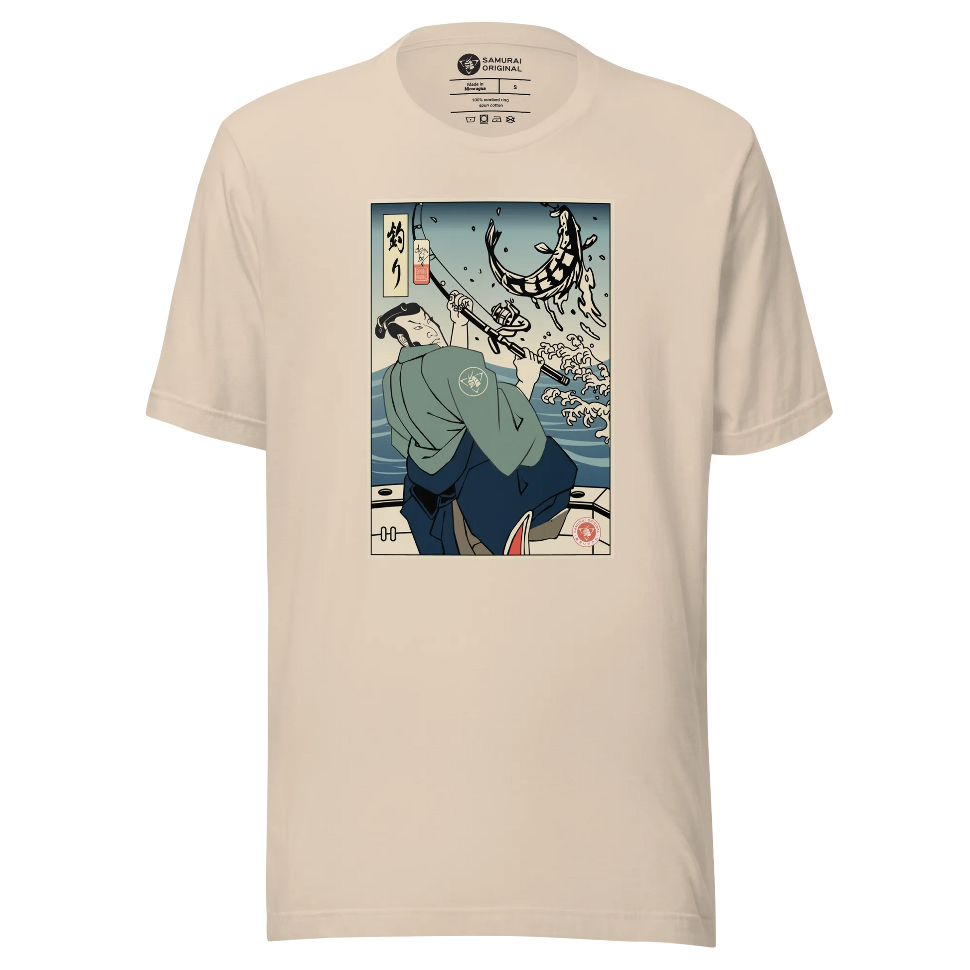 Samurai Fishing 3 Ukiyo-e Unisex T-Shirt - Samurai Original