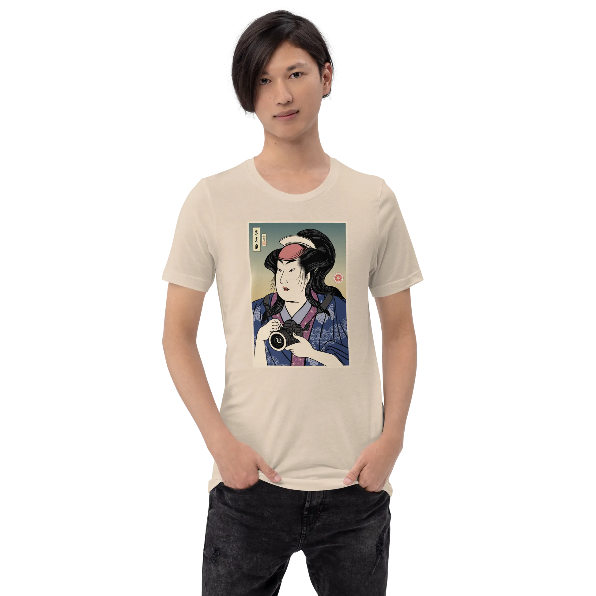 Onna Bugeisha Photographer Camera Japanese Ukiyo-e Unisex T-Shirt - Samurai Original