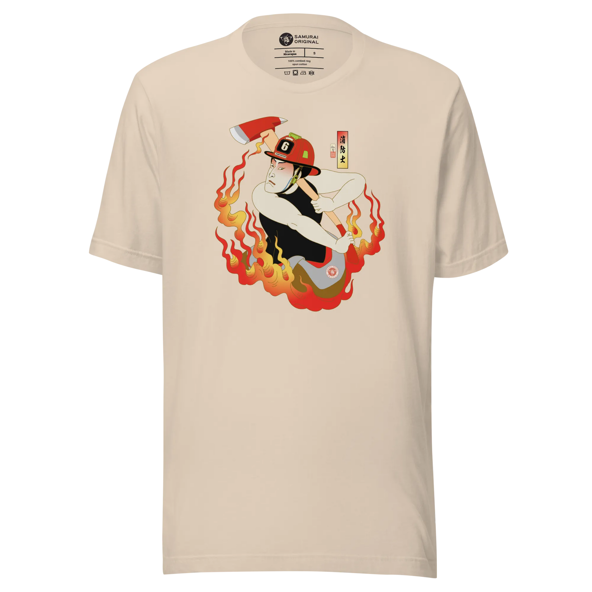 Samurai Firefighter Fireman Ukiyo-e Unisex T-shirt - Samurai Original