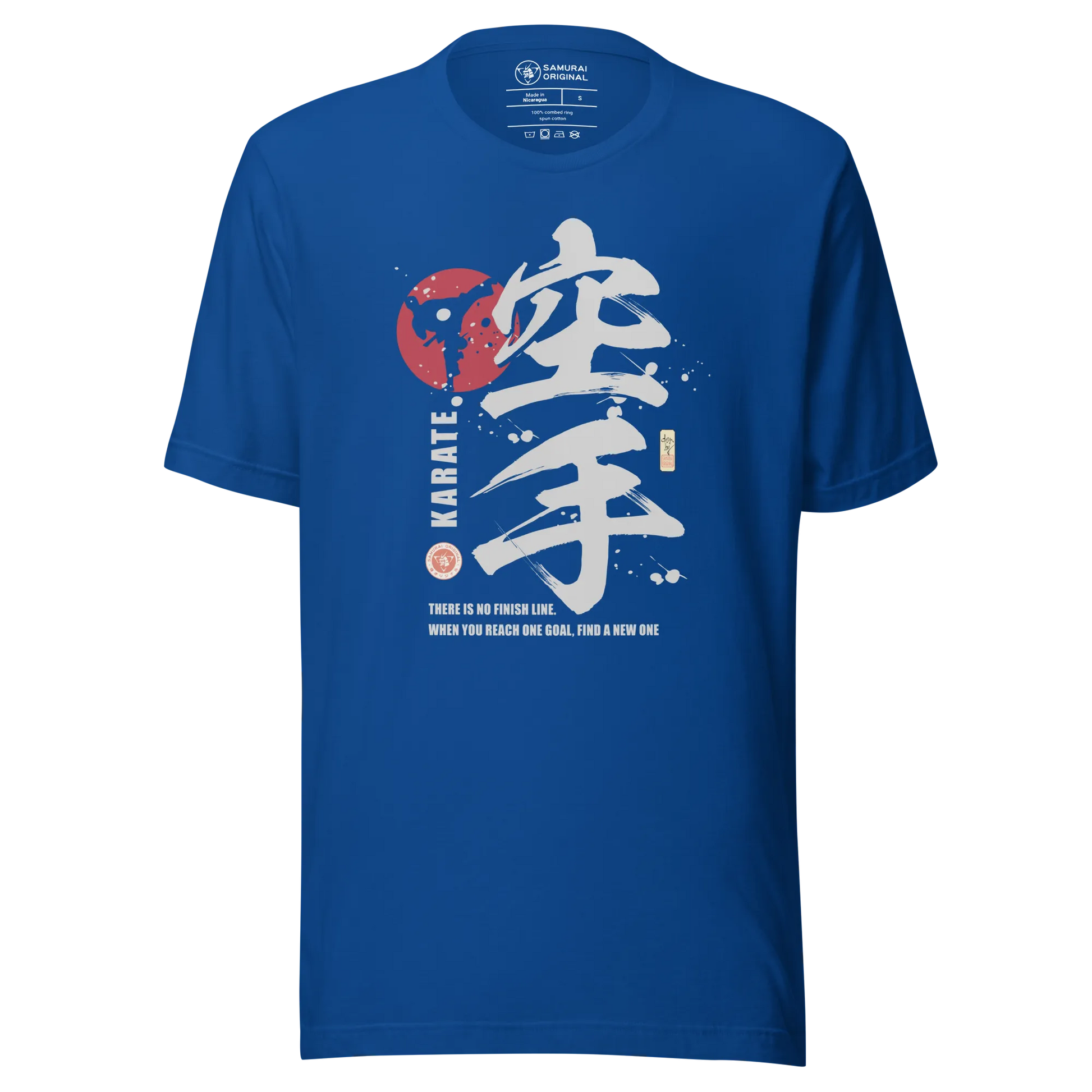 Karate Martial Quote Japanese Kanji Calligraphy Unisex T-Shirt - True Royal / S