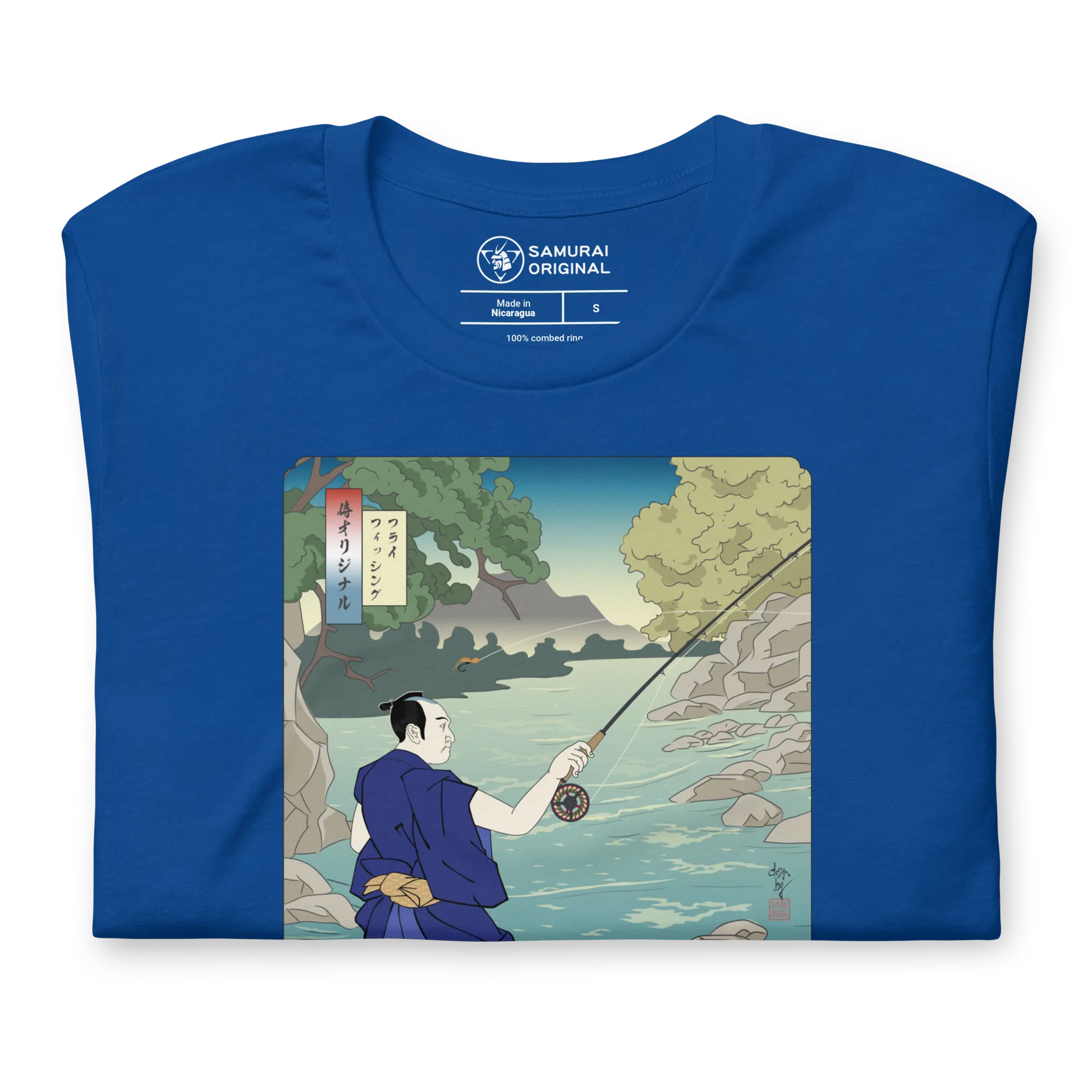 Samurai Fly Fishing Ukiyo-e Unisex t-shirt - Samurai Original