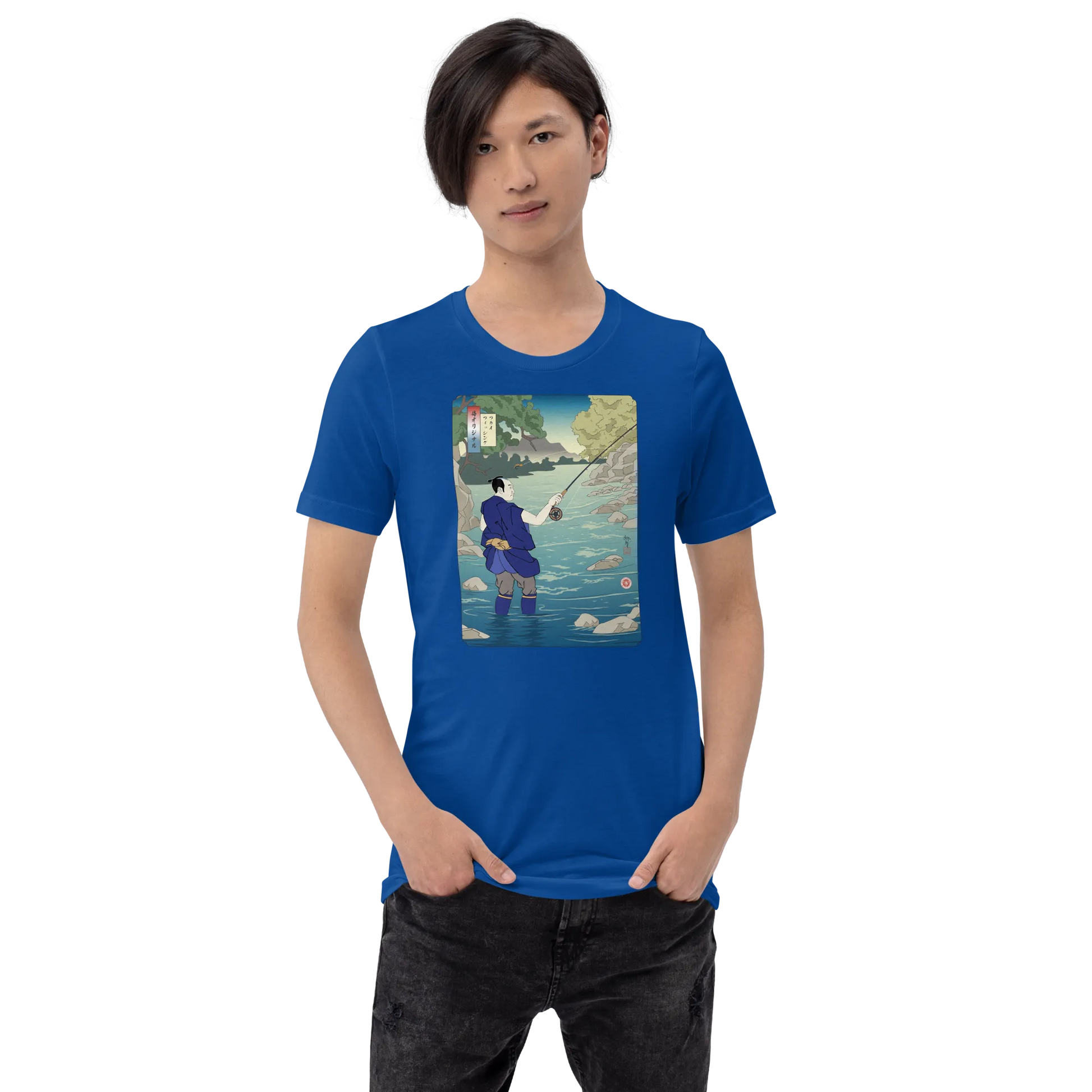 Samurai Fly Fishing Ukiyo-e Unisex t-shirt - Samurai Original