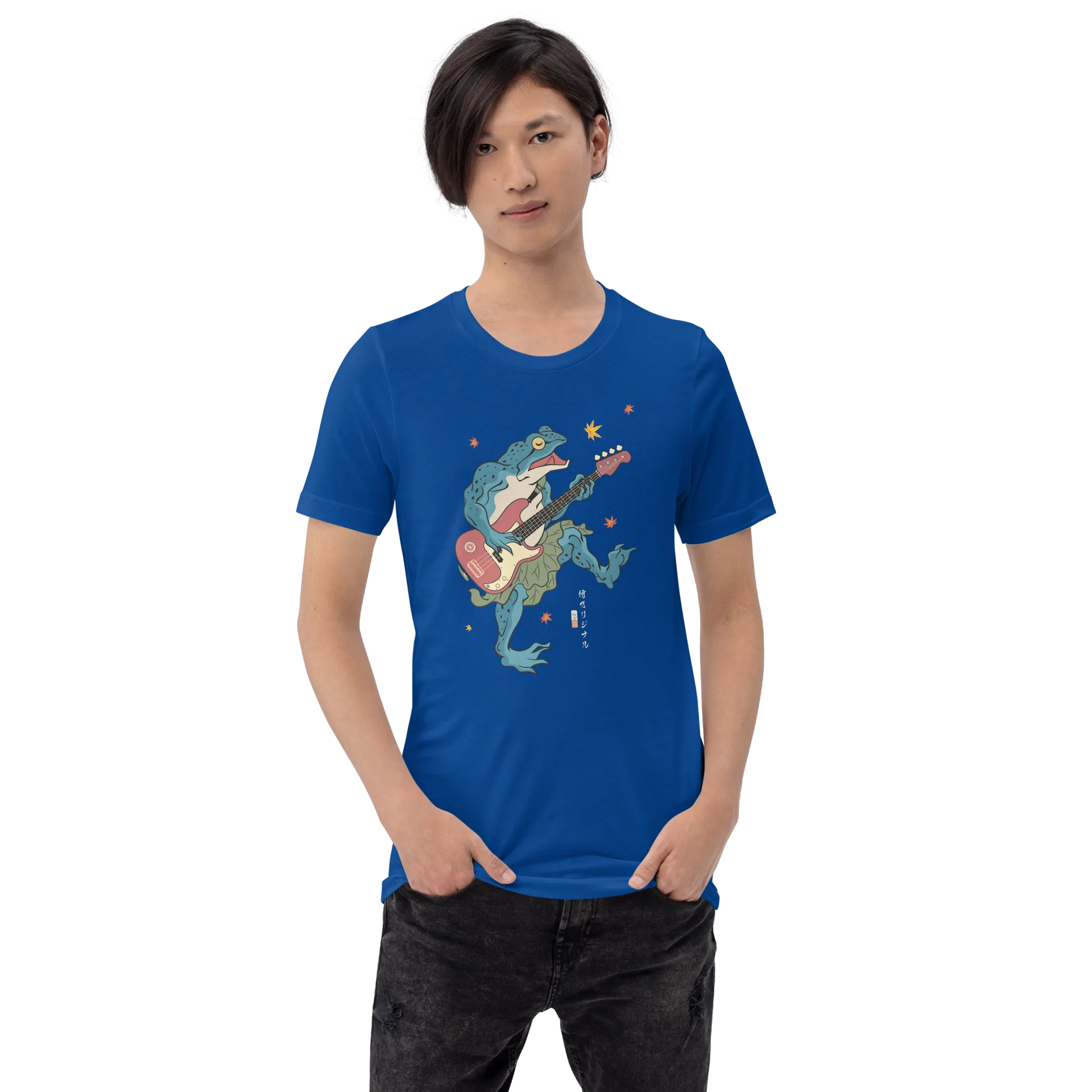 Frog Guitar Bass Funny Japanese Ukiyo-e Unisex T-shirt -