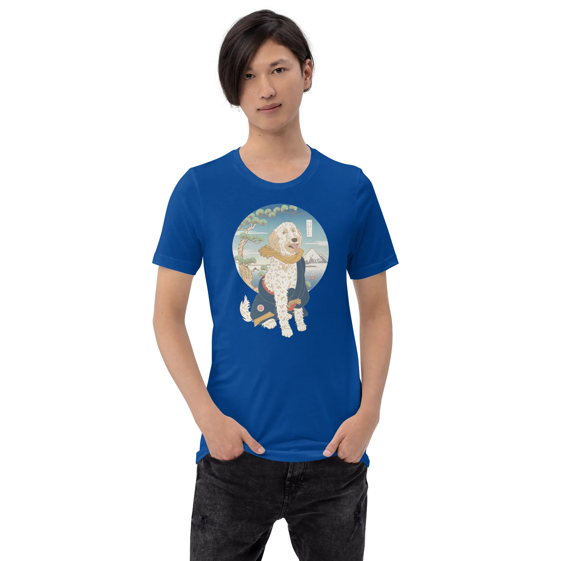 Golden Doodle Dog Funny Japanese Ukiyo-e Unisex T-shirt 2 -