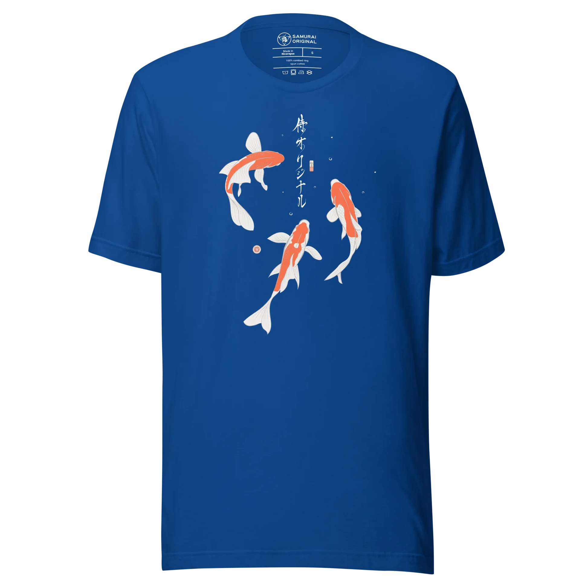 Koi Fish Japanese Ukiyo-e Unisex T-shirt 2 - True Royal / S