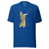 Geisha Golf Player Japanese Ukiyo-e Unisex T-shirt - True Royal / S