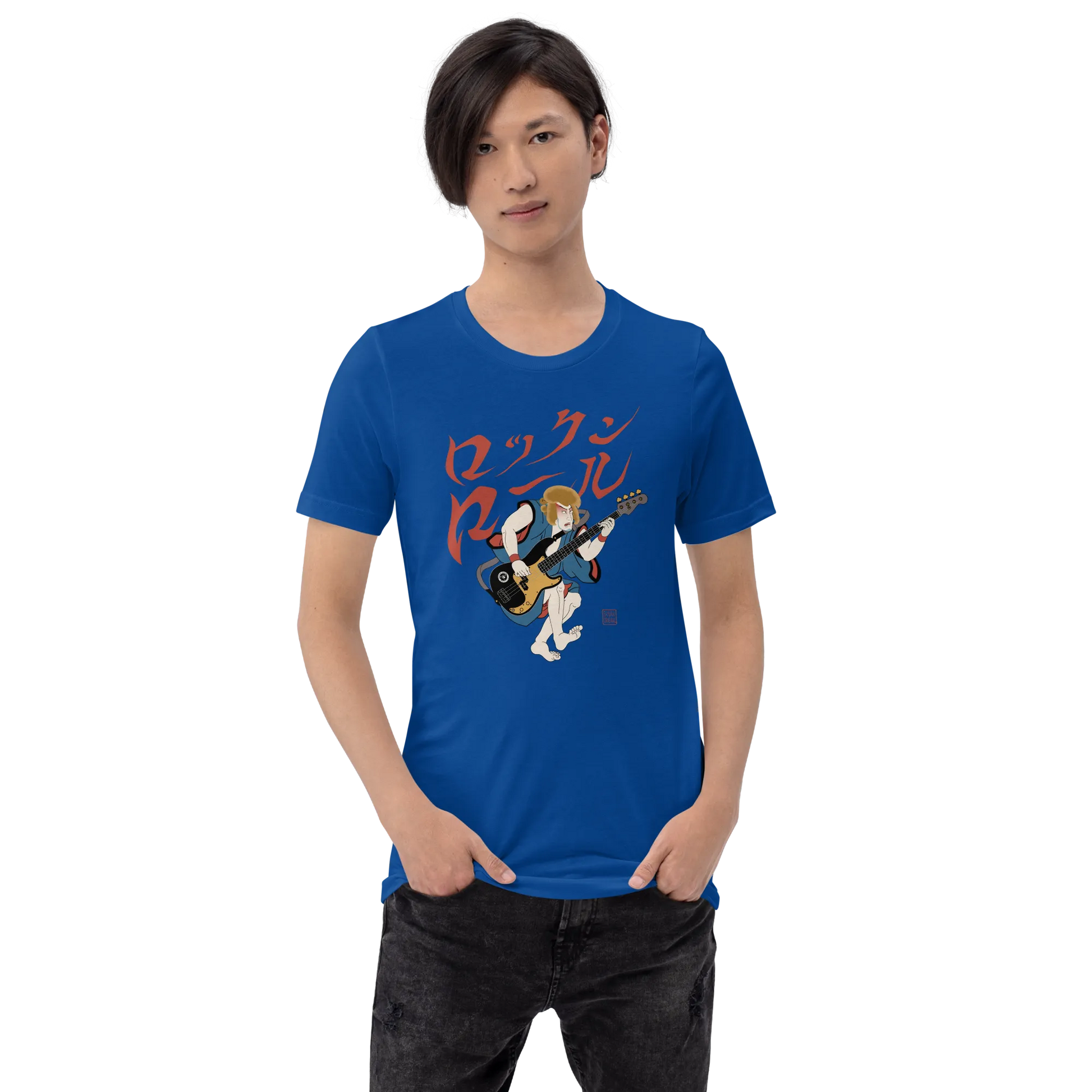 Bassist Samurai Japanese Ukiyo-e Unisex T-shirt 11 -