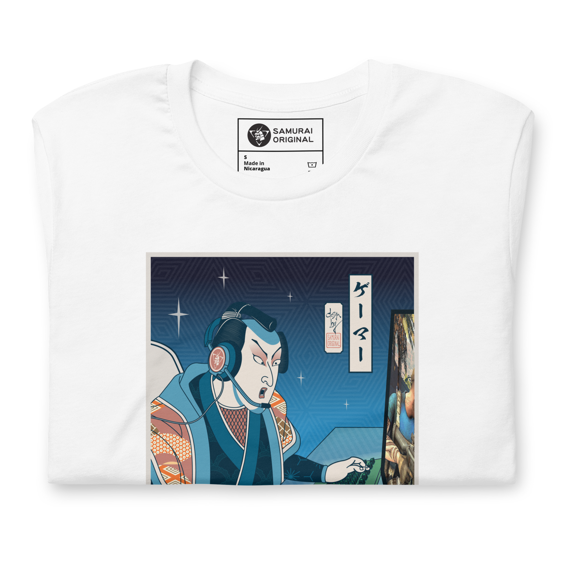 Samurai Gamer Streamer Ukiyo-e Unisex T-Shirt - Samurai Original