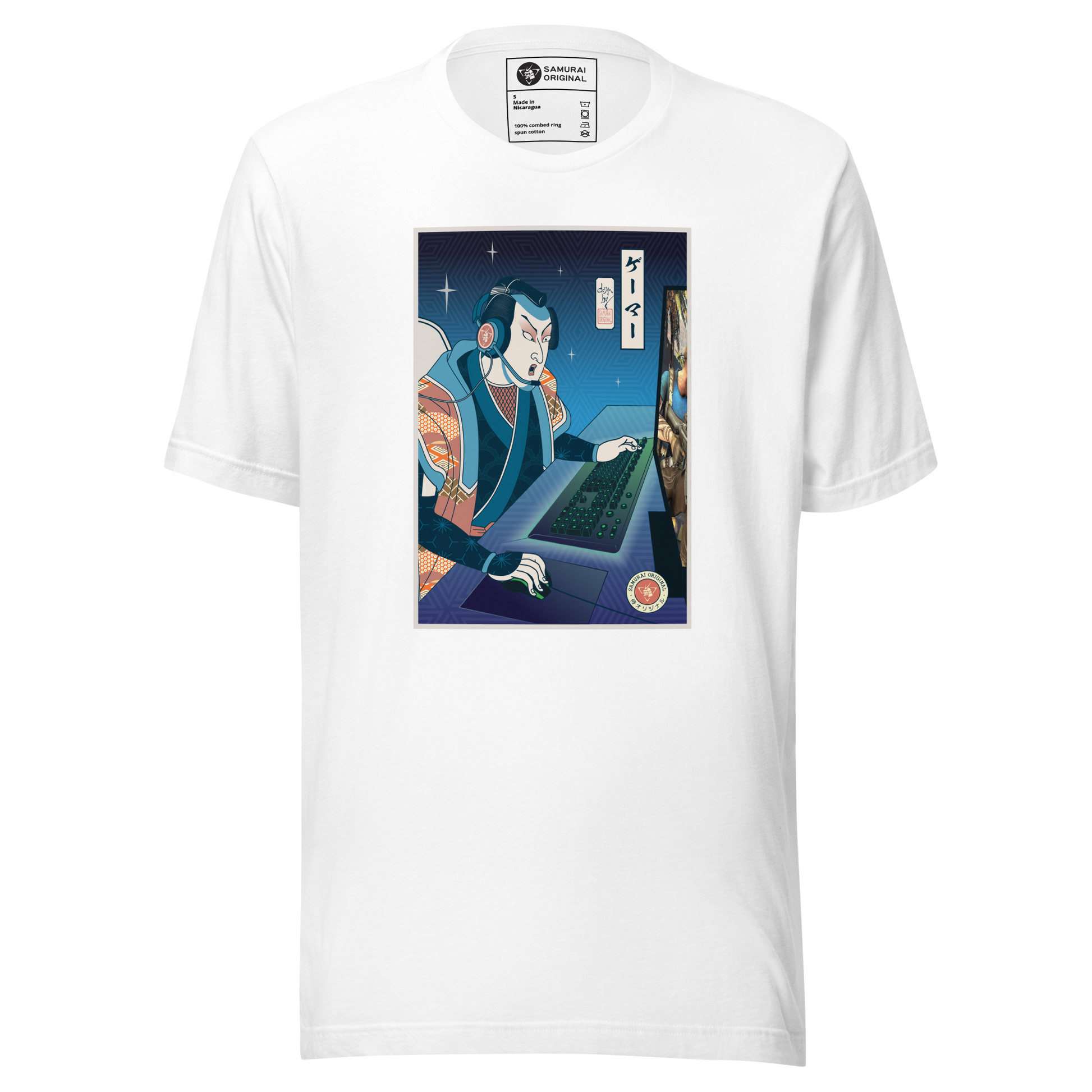 Samurai Gamer Streamer Ukiyo-e Unisex T-Shirt - Samurai Original