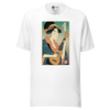 Geisha Ukulele Player String Instrument Japanese Ukiyo-e Unisex T-Shirt - White / XS