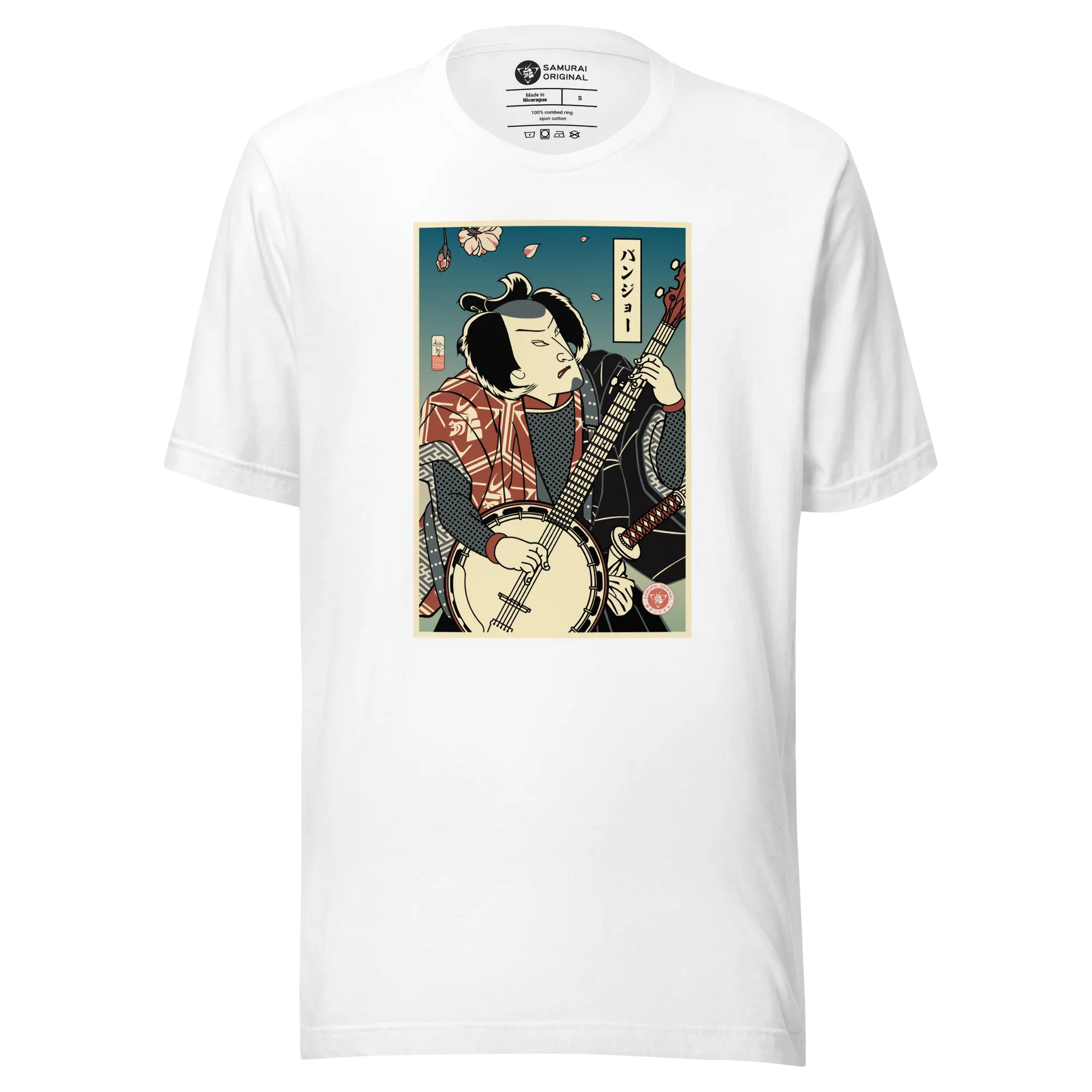 Samurai Banjo Player Music Ukiyo-e Unisex T-Shirt - Samurai Original