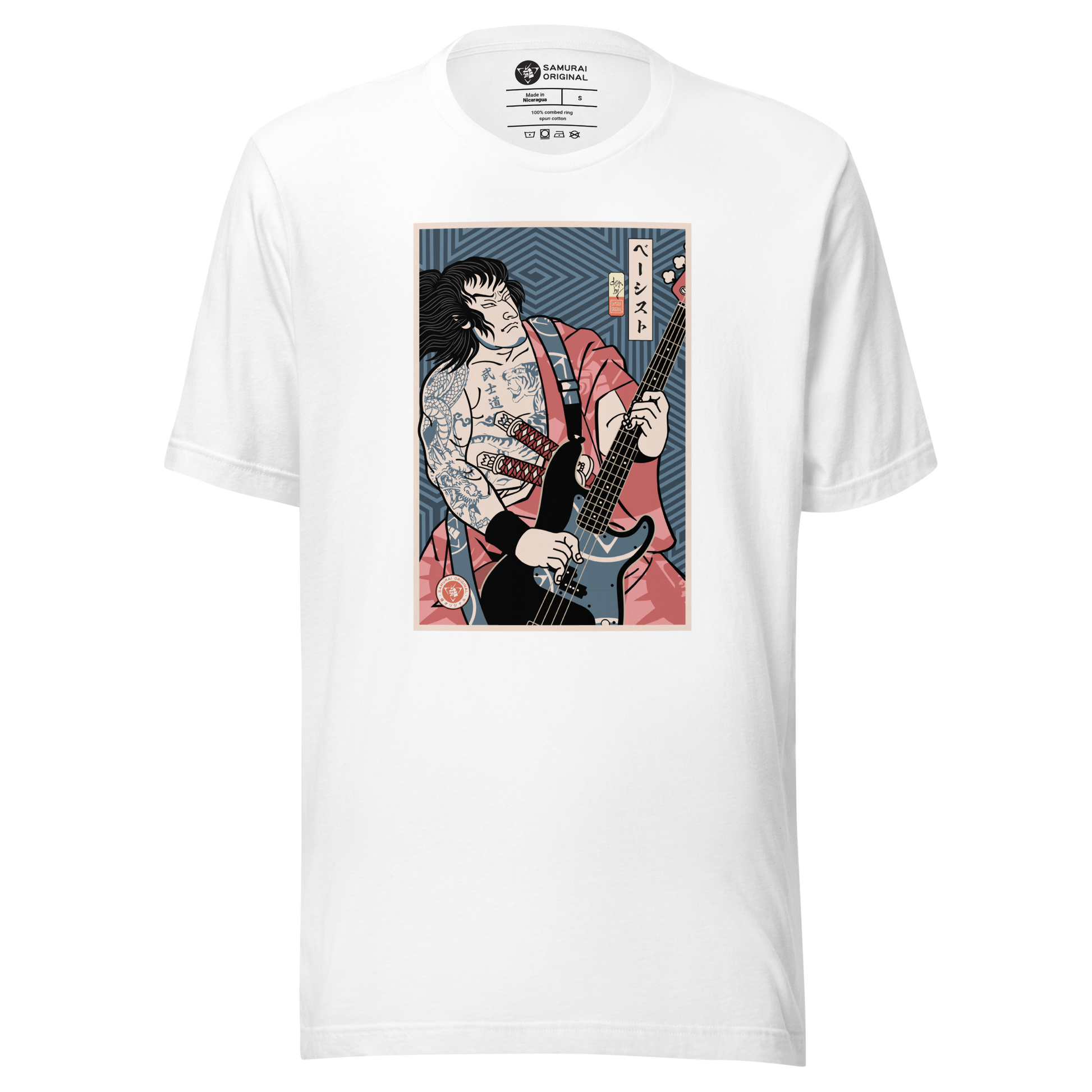 Samurai Bassist Player 5 Music Ukiyo-e Unisex T-Shirt - Samurai Original