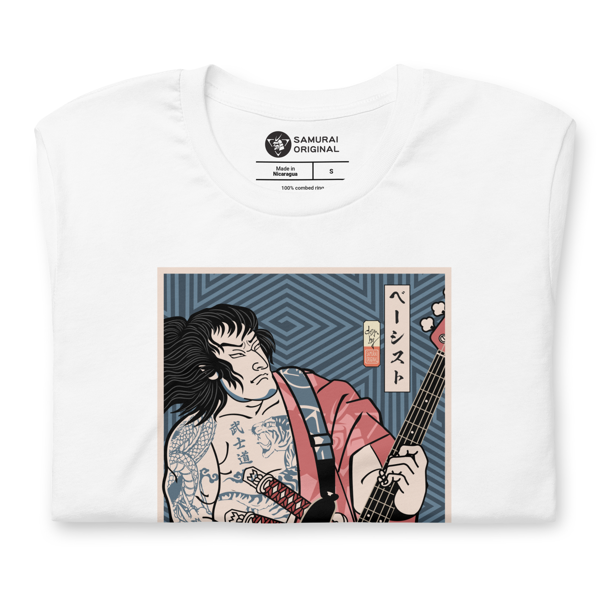 Samurai Bassist Player 5 Music Ukiyo-e Unisex T-Shirt - Samurai Original