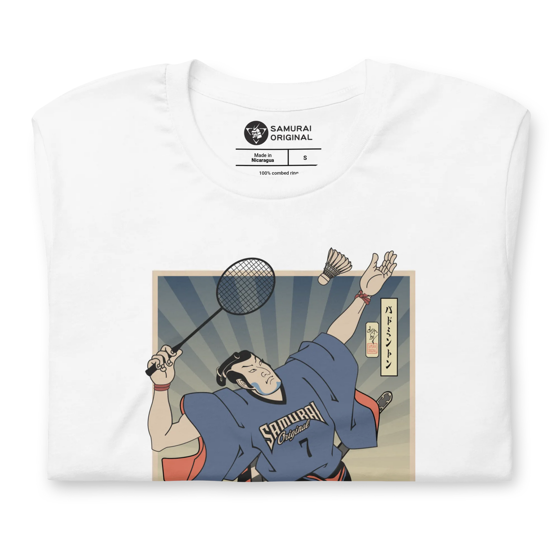 Samurai Badminton Player Sport Ukiyo-e Unisex T-Shirt - Samurai Original