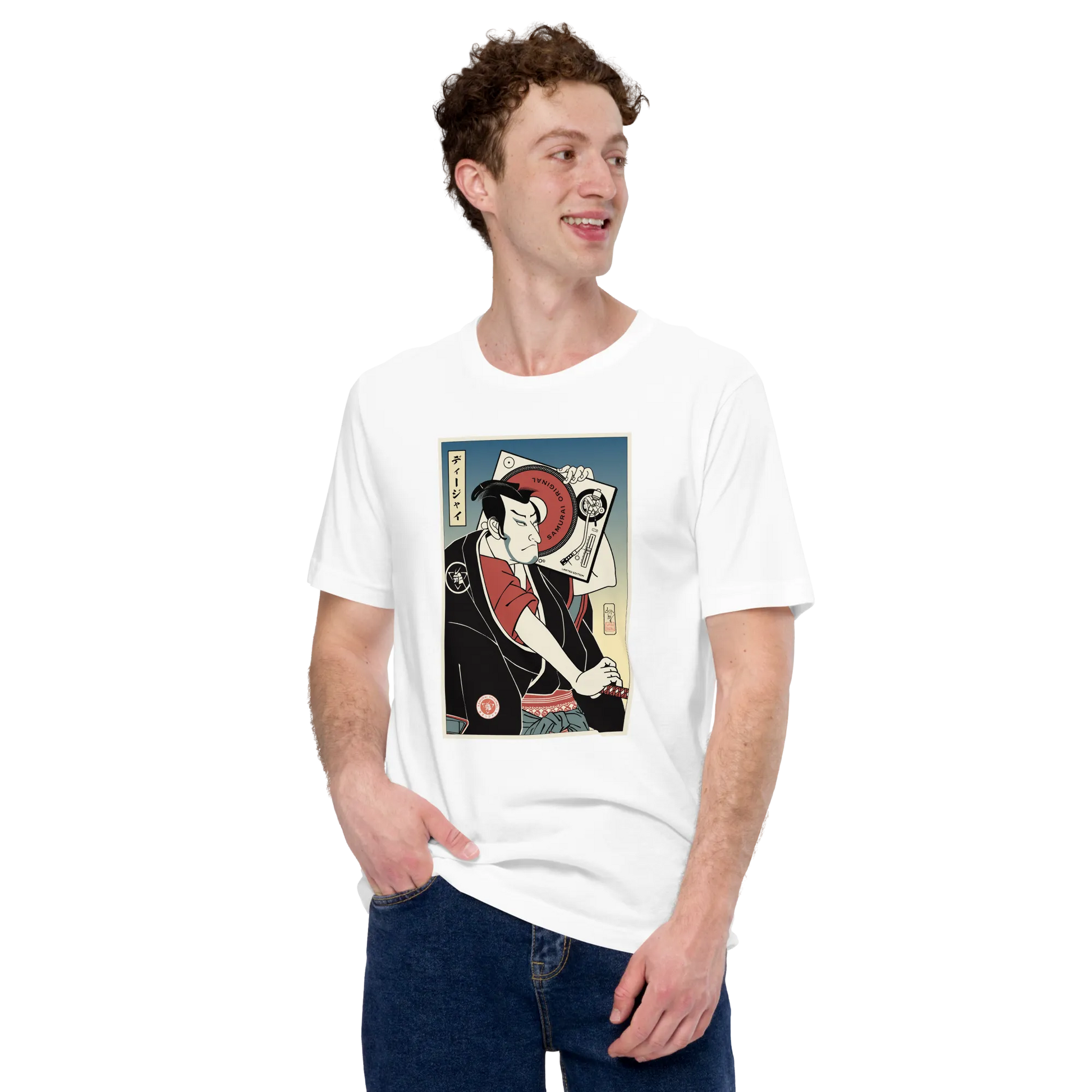 Samurai DJ 4 Music Ukiyo-e Unisex T-Shirt - Samurai Original