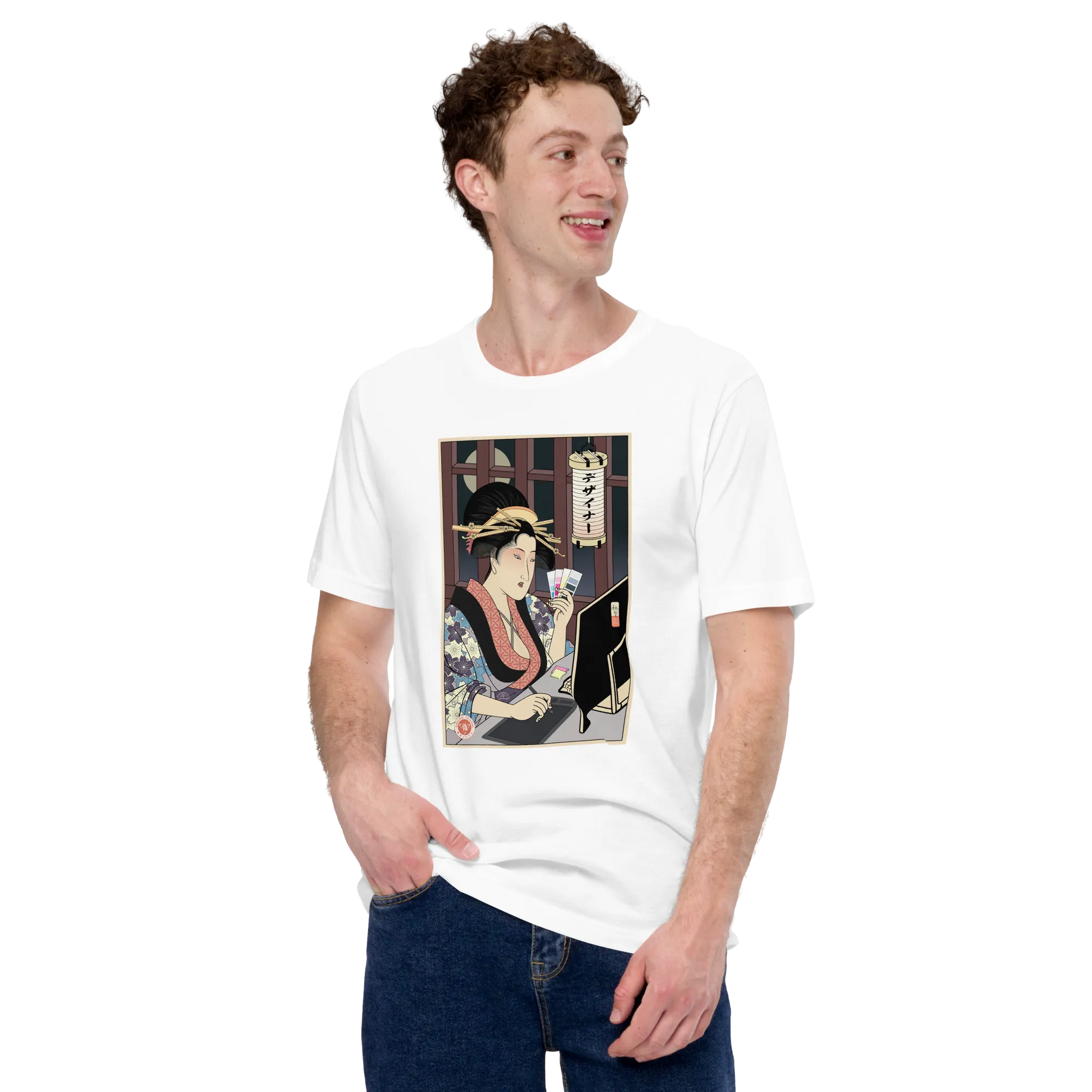 Geisha Design Japanese Ukiyo-e Unisex T-Shirt -