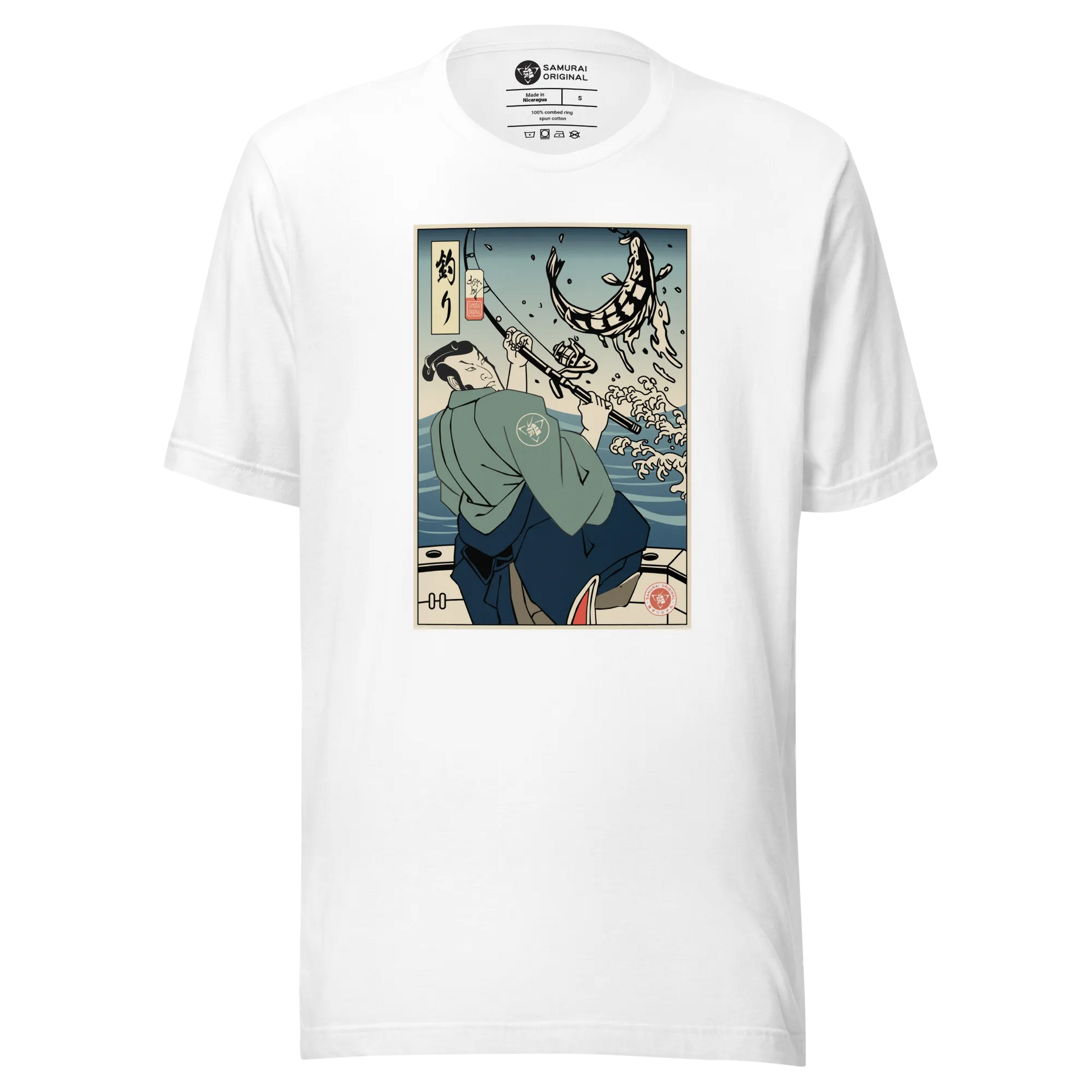 Samurai Fishing 3 Ukiyo-e Unisex T-Shirt - Samurai Original