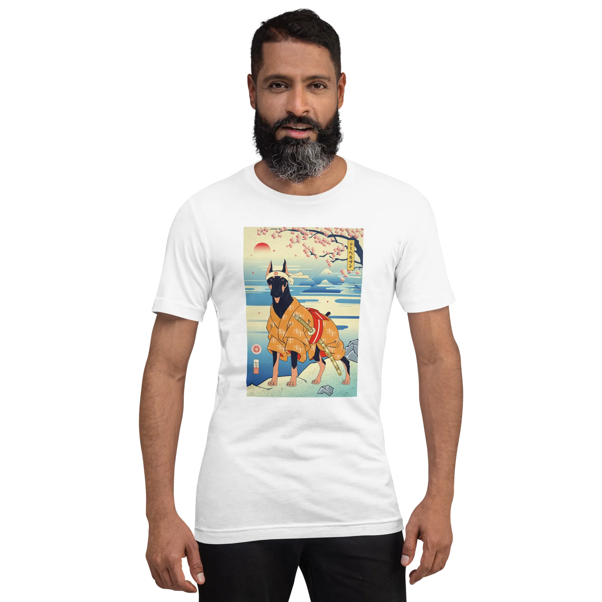 Dog Doberman Pinscher Japanese Ukiyo-e Unisex T-Shirt -