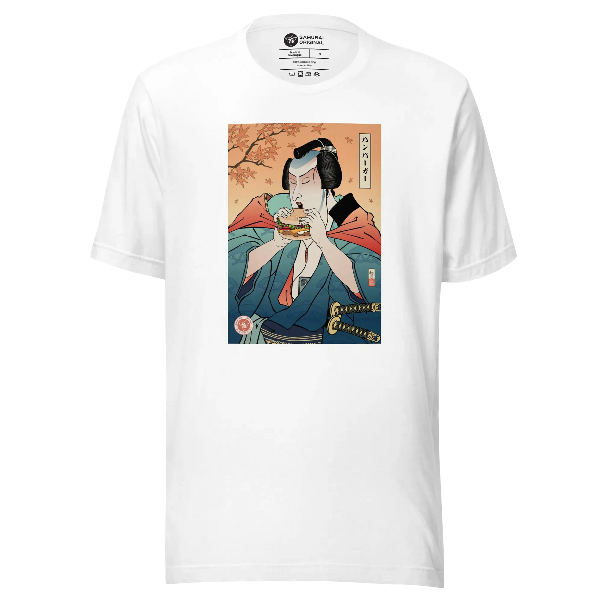 Samurai & Burger Fast Food Japanese Ukiyo-e Unisex T-Shirt - Samurai Original