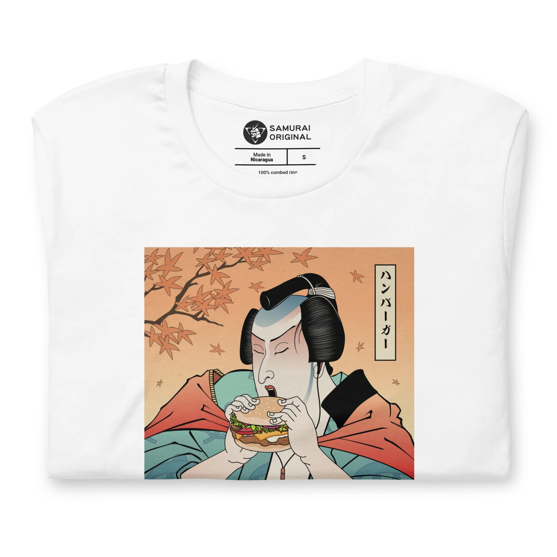 Samurai & Burger Fast Food Japanese Ukiyo-e Unisex T-Shirt - Samurai Original