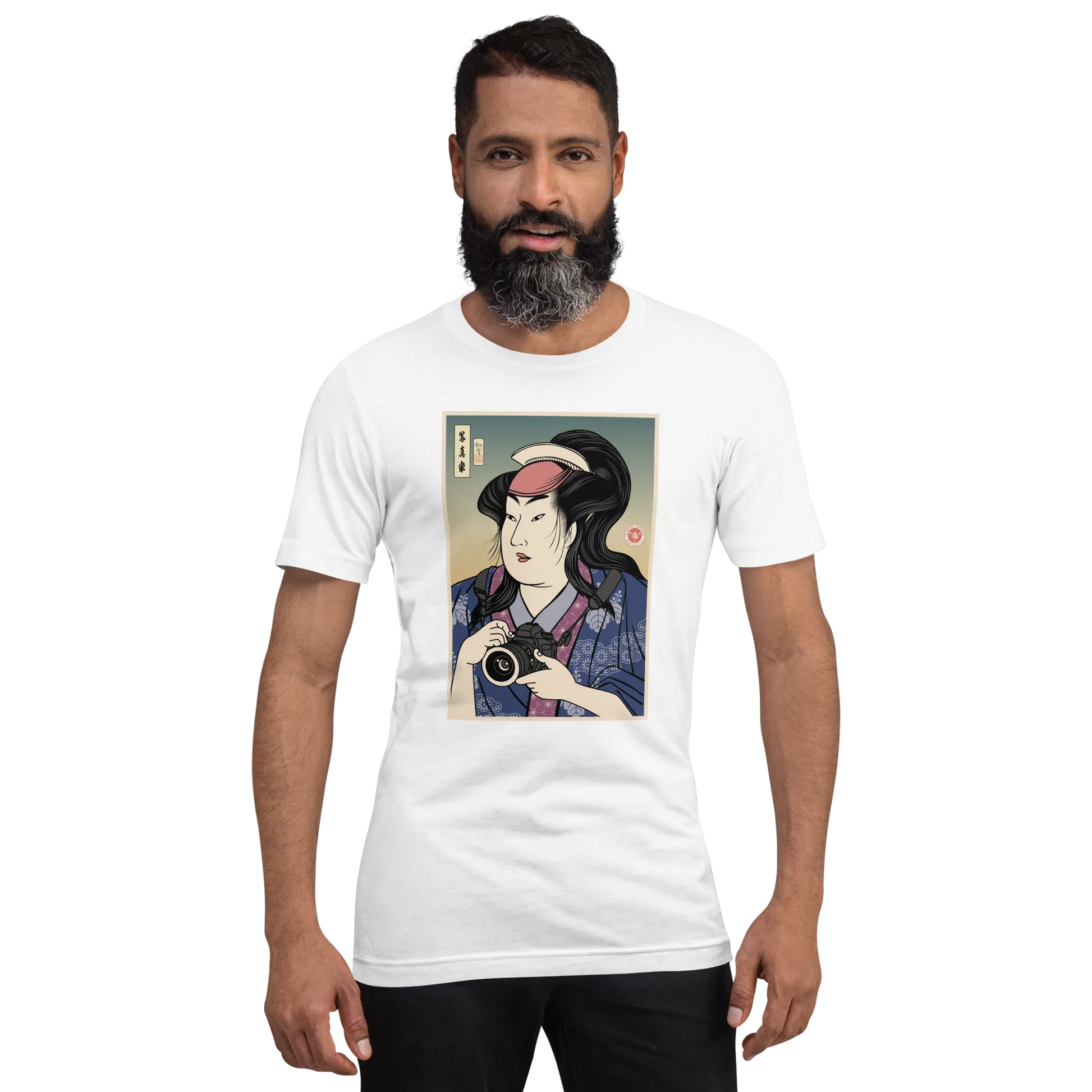 Onna Bugeisha Photographer Camera Japanese Ukiyo-e Unisex T-Shirt - Samurai Original