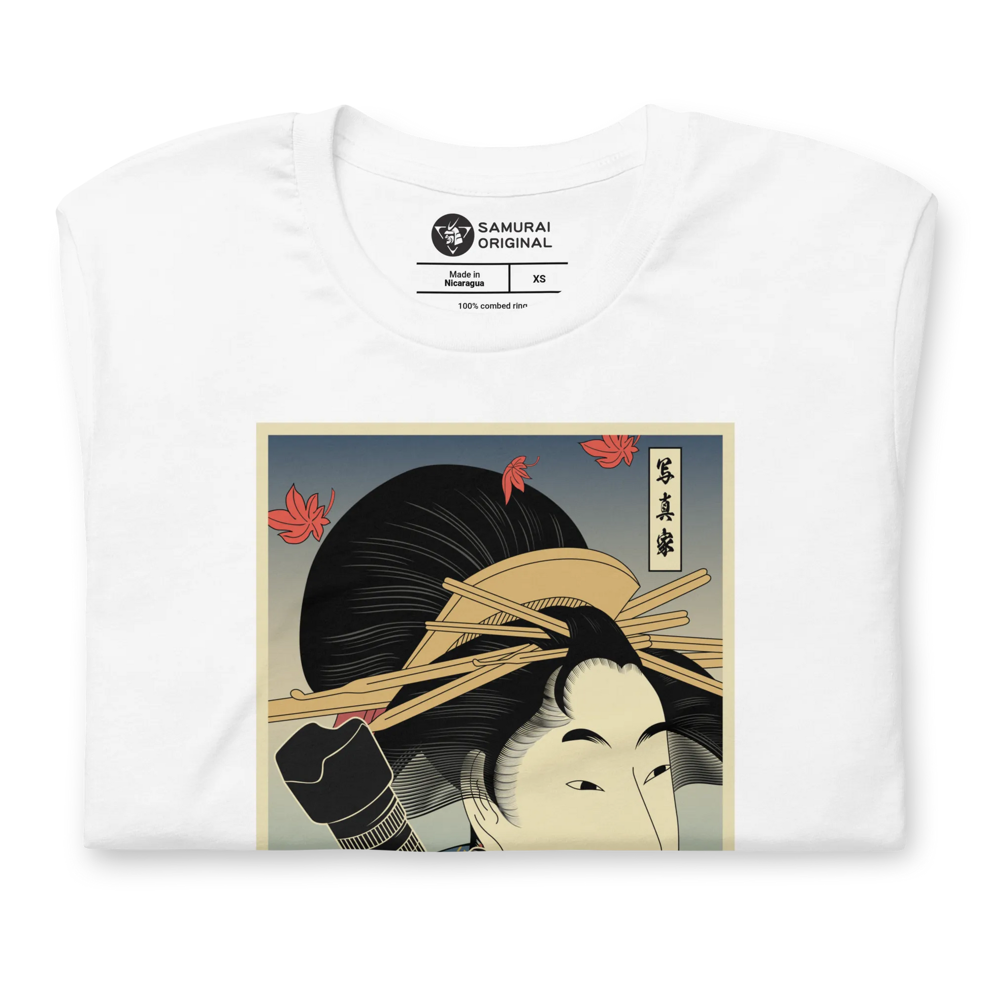 Geisha Photographer Camera Japanese Ukiyo-e Unisex T-Shirt -