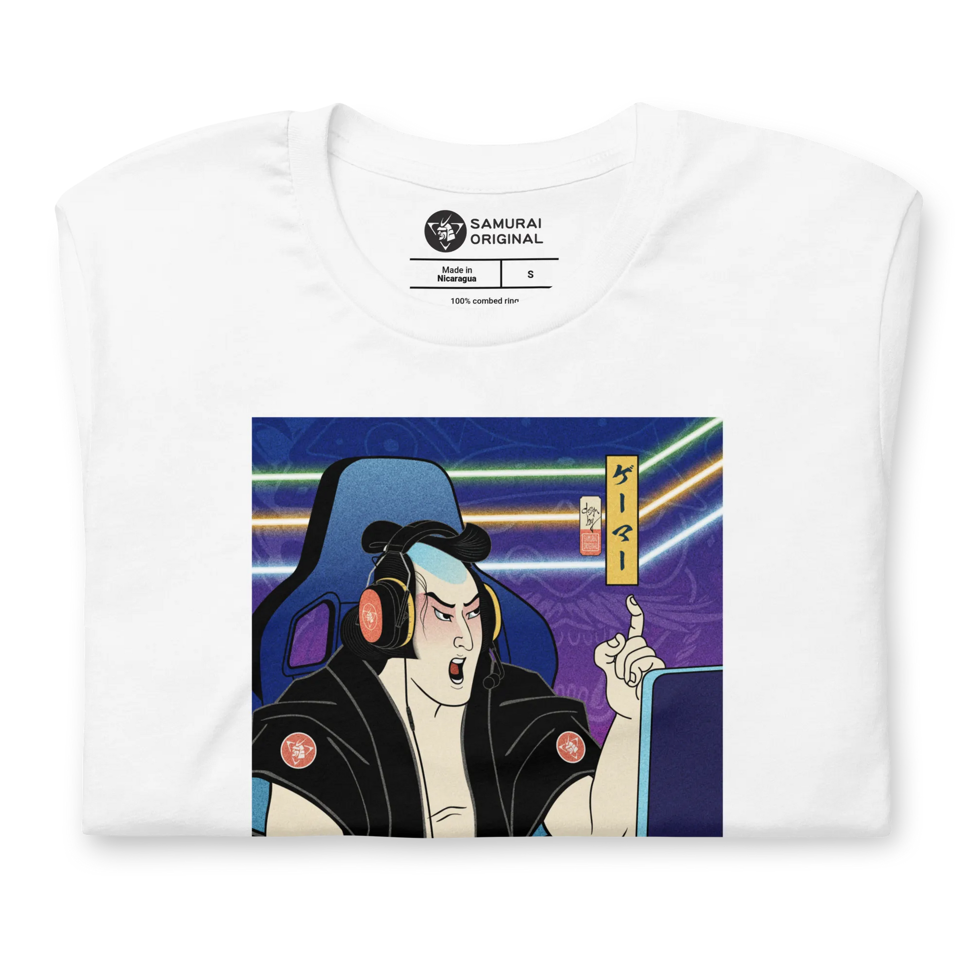 Samurai Gamer 2 Streamer Ukiyo-e Unisex T-Shirt - Samurai Original