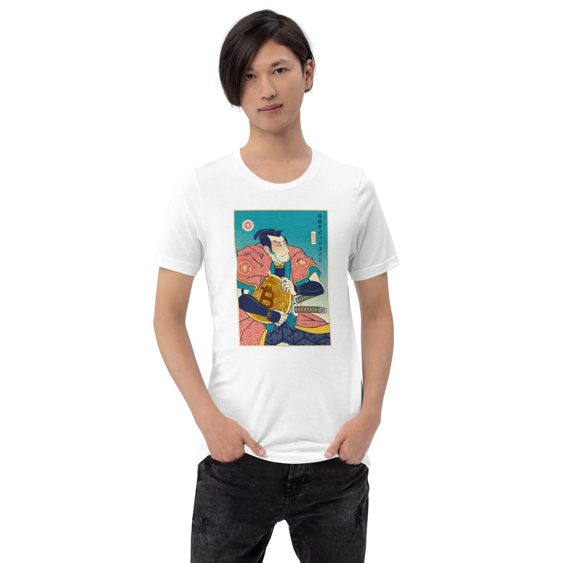 Samurai Bitcoin Mining Ukiyo-e Unisex T-Shirt -