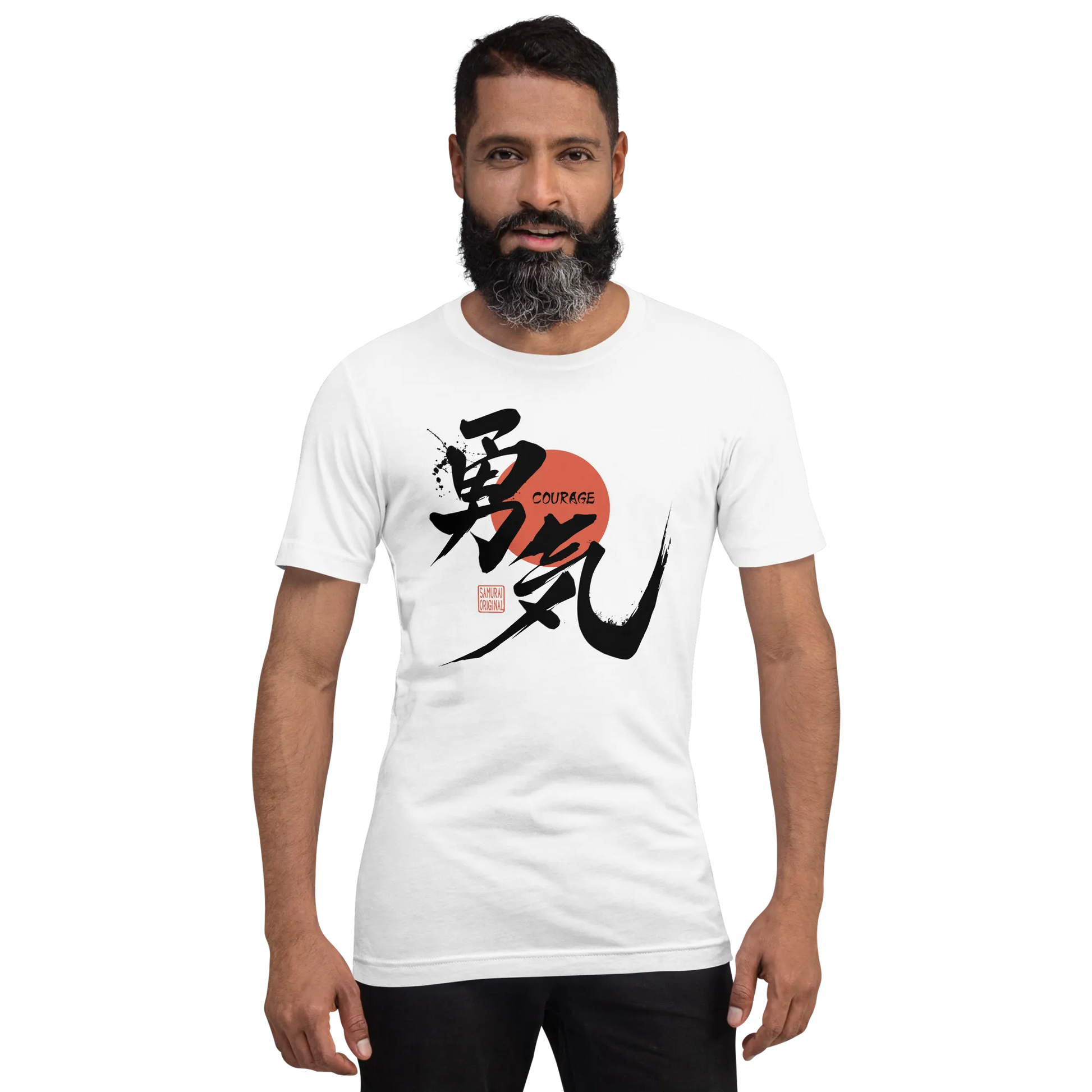 Courage Japanese Kanji Calligraphy Unisex T-shirt -