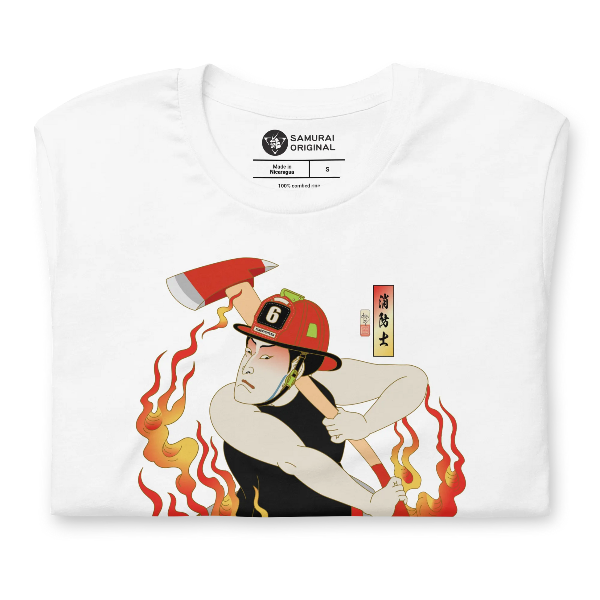 Samurai Firefighter Fireman Ukiyo-e Unisex T-shirt - Samurai Original