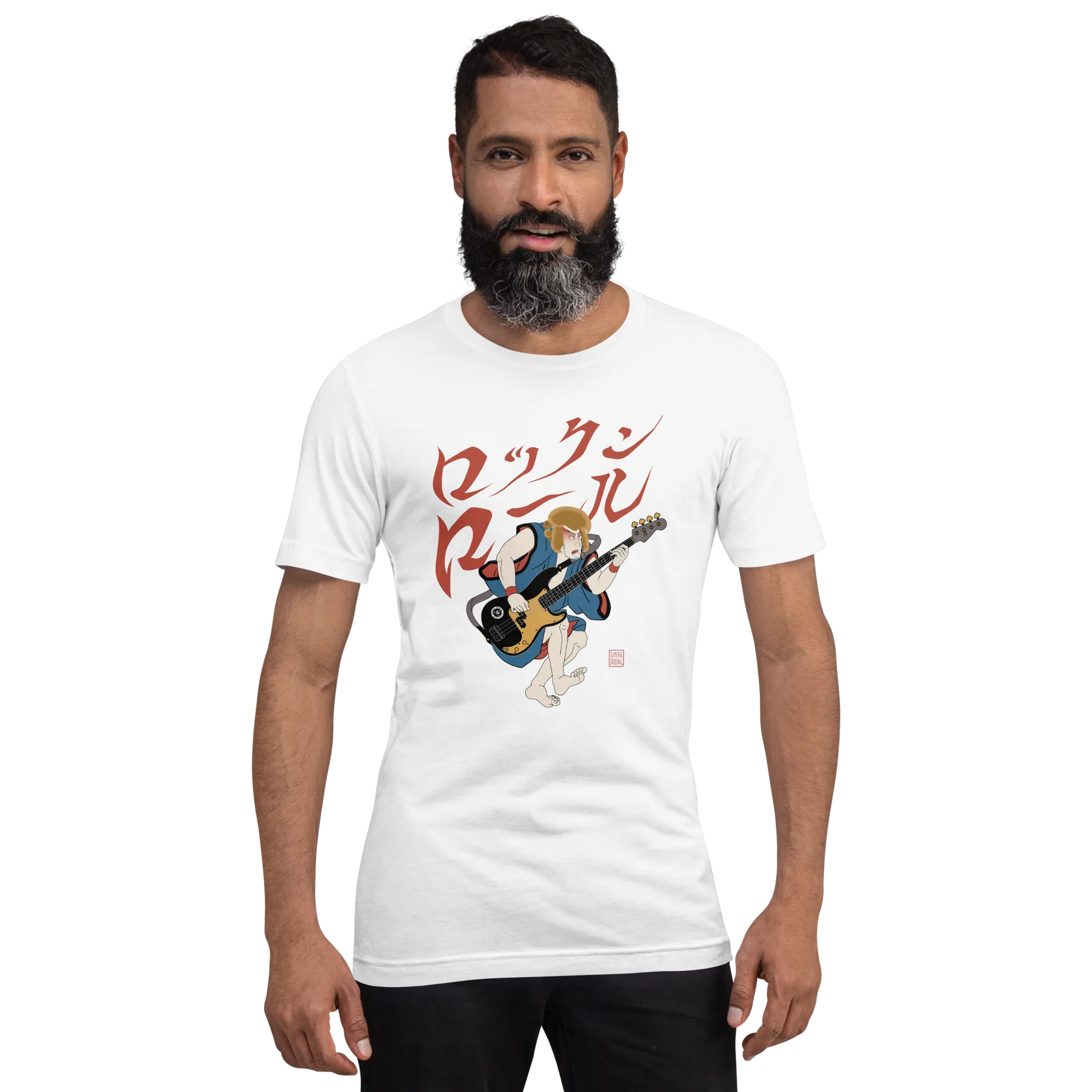 Bassist Samurai Japanese Ukiyo-e Unisex T-shirt 11 -