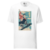 Samurai Snowboard Winter Sport Ukiyo-e Unisex T-Shirt - White / S