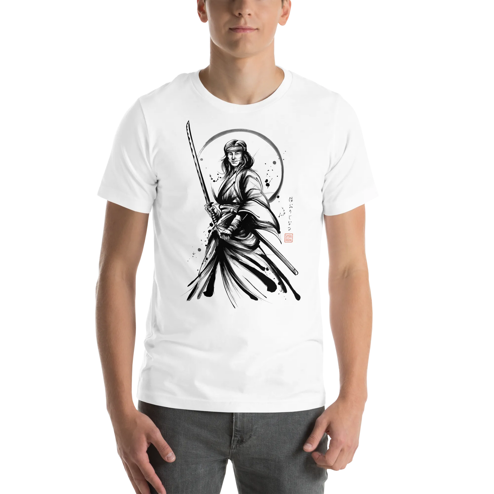 Female Samurai Sumi-e Japanese Ink Unisex T-shirt -