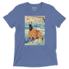 Dog Doberman Pinscher Japanese Ukiyo-e Unisex Tri-Blend T-Shirt - Blue Triblend / S