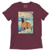 Dog Doberman Pinscher Japanese Ukiyo-e Unisex Tri-Blend T-Shirt - Maroon Triblend / S