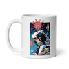 Samurai vs Virus Demon 2 Ukiyo-e White glossy mug